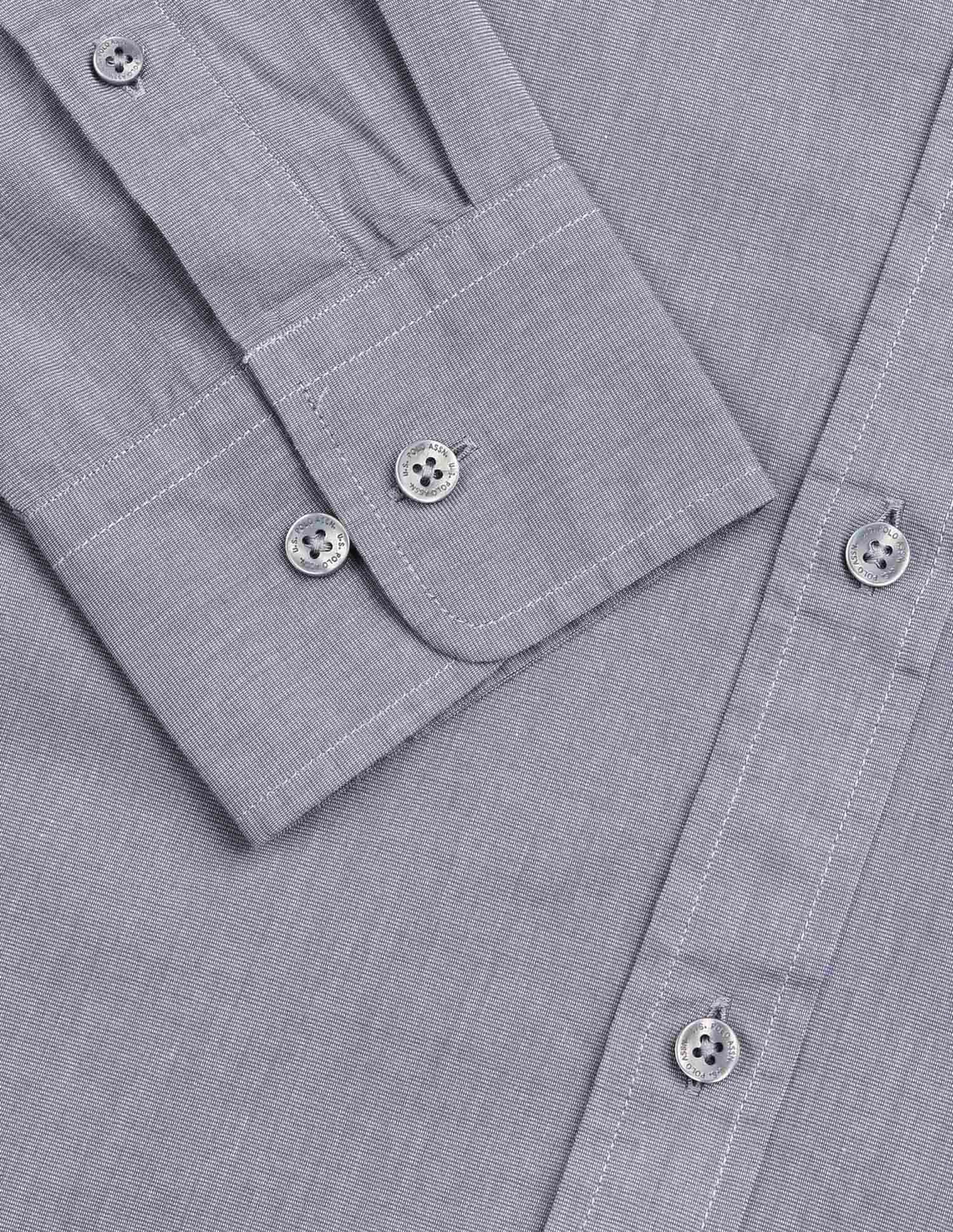 Tailored Fit Pure Cotton Shirt Grey - U.S. Polo Assn. India | Large