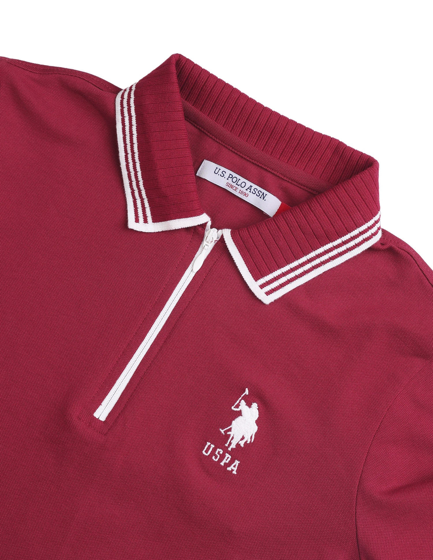 Solid Regular Fit Polo Shirt Maroon - U.S. Polo Assn. India | Large