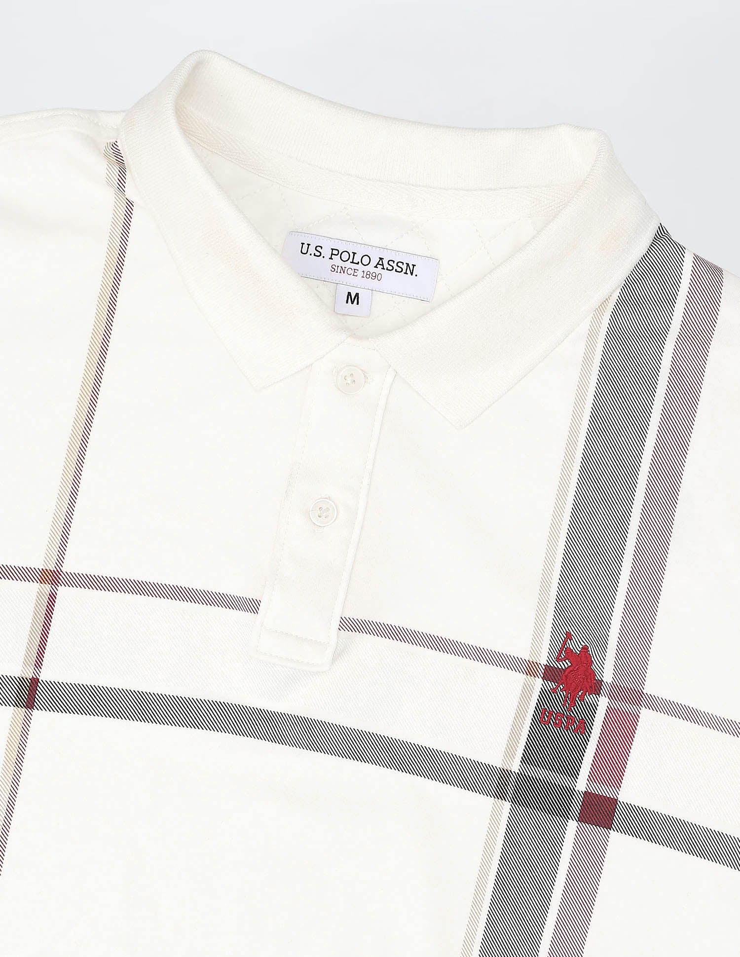 Vertical Striped Regular Fit Polo Shirt Off White - U.S. POLO ASSN. | Large