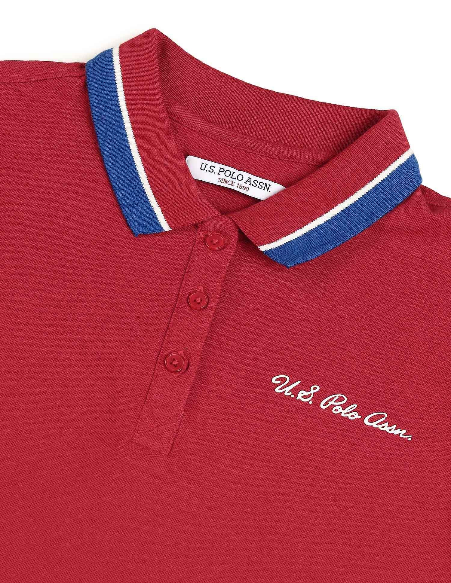 Regular Fit Solid Polo Shirt Red - U.S. POLO ASSN. | Large