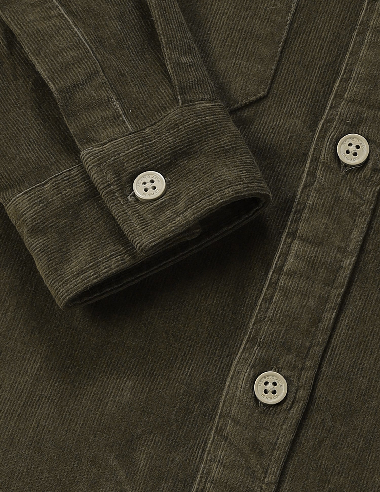Corduroy Regular Fit Shacket Olive - U.S. POLO ASSN. | Large