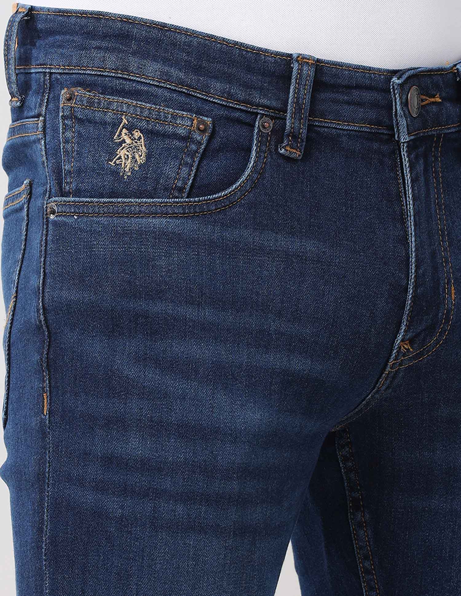 Brandon Slim Tapered Blue Jeans Dark Wash - U.S. Polo Assn. India | Large