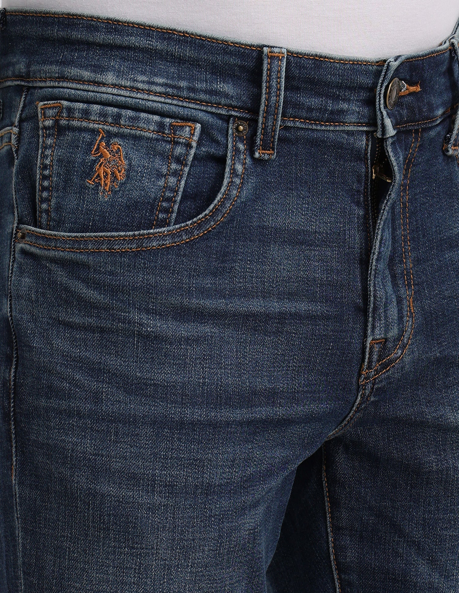 Brandon Slim Tapered Blue Jeans Blue - U.S. POLO ASSN. | Large