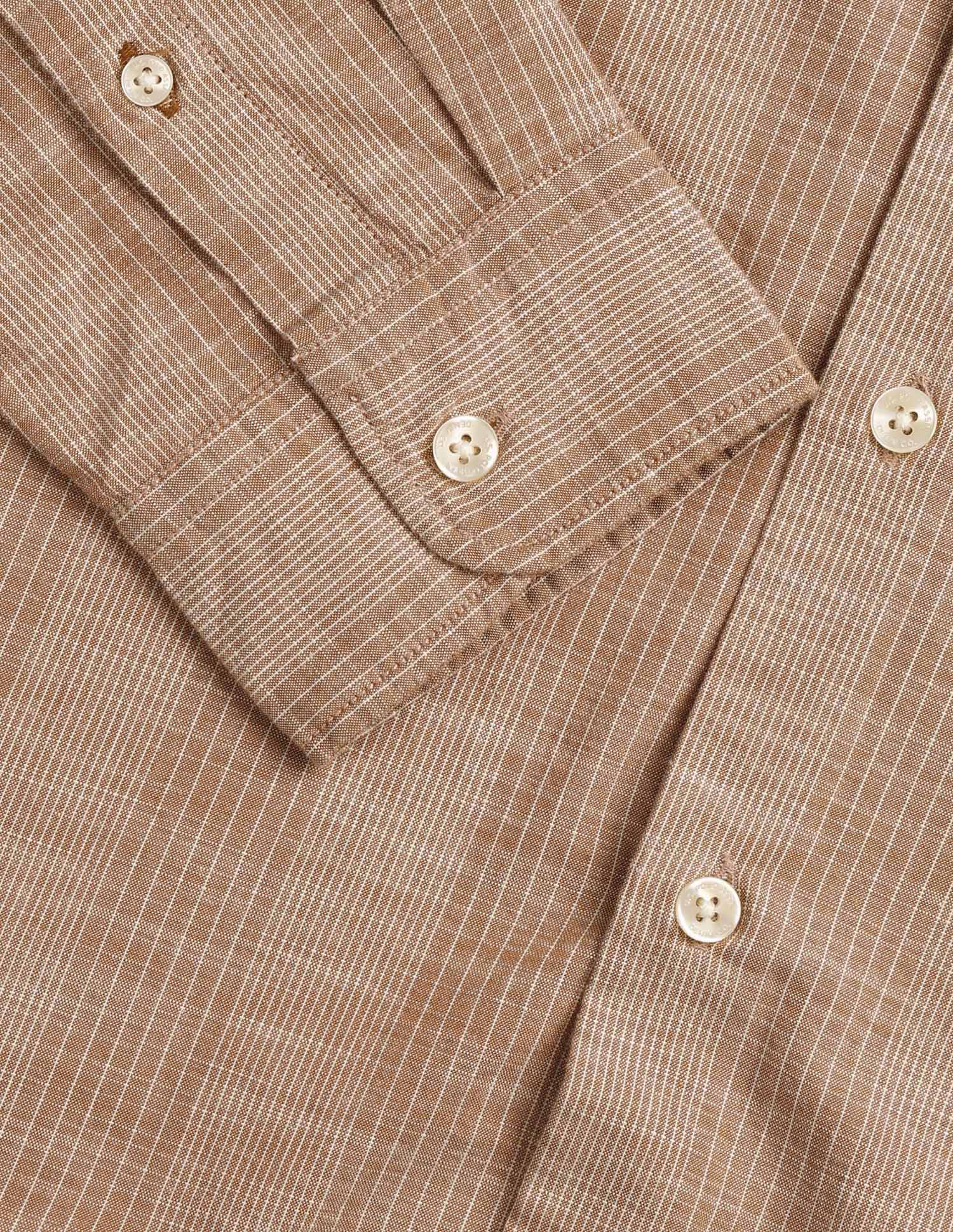Vertical Striped Regular Fit Shirt Brown - U.S. Polo Assn. India | Large