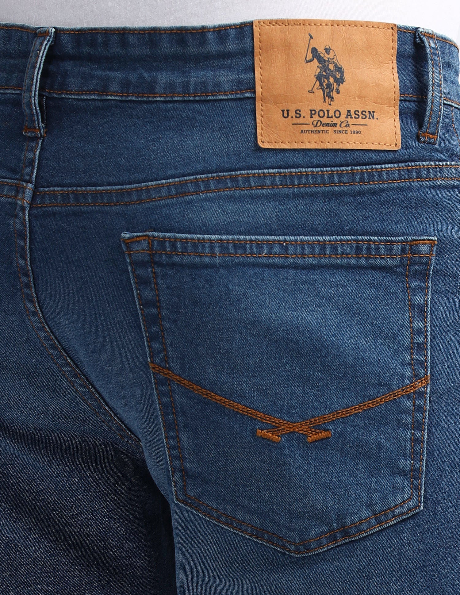 Brandon Slim Tapered Fit Mid Wash Jeans Blue - U.S. POLO ASSN. | Large