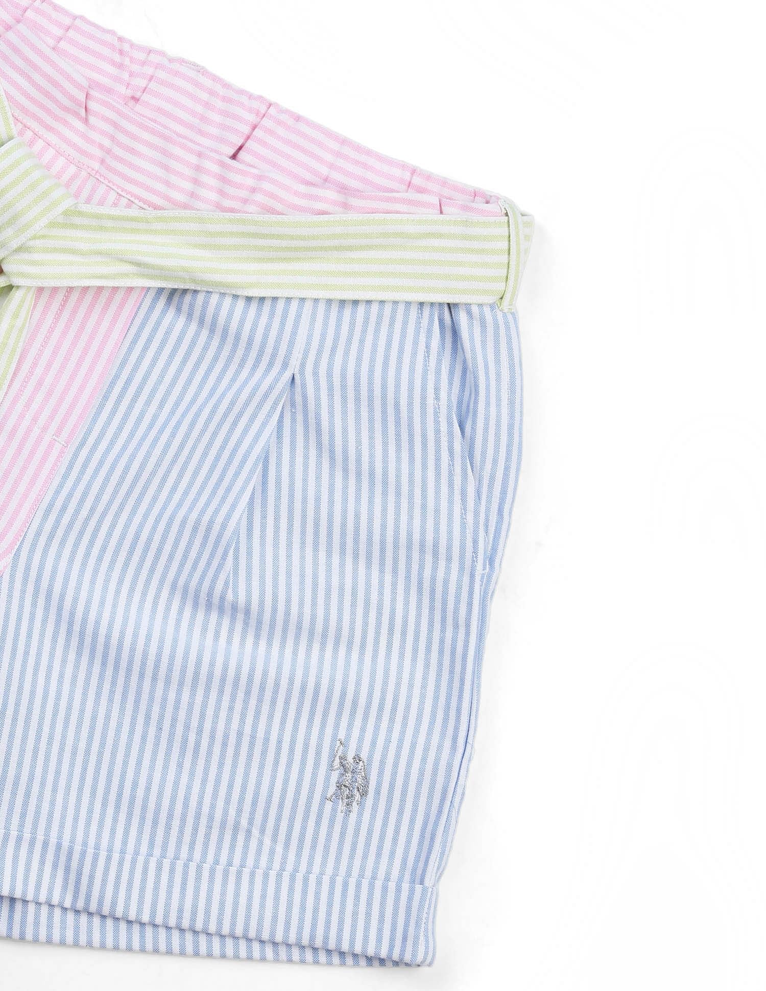 Girls Vertical Striped Shorts Multi - U.S. POLO ASSN. | Large