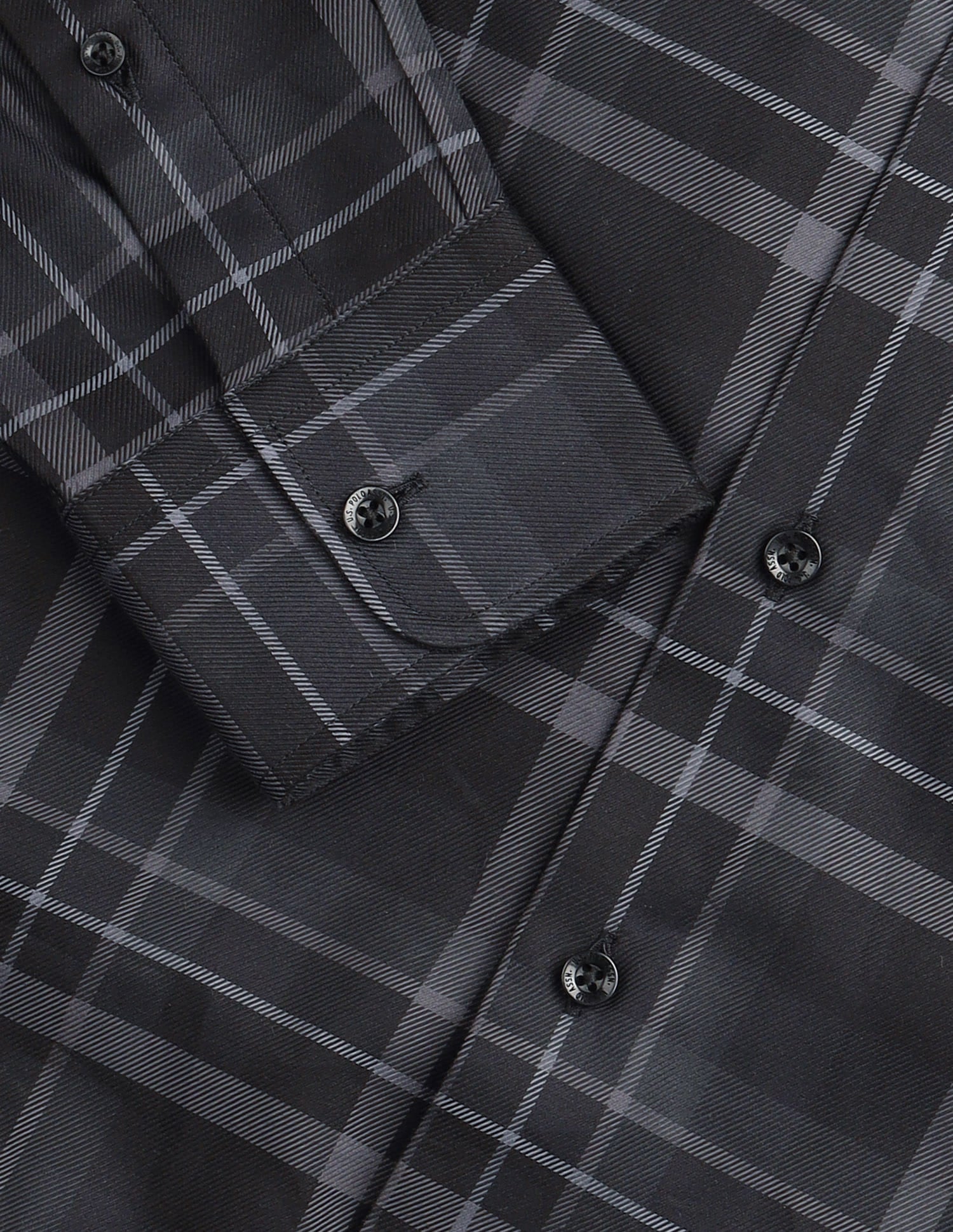 Plaid Checked Tailored Fit Shirt Charcoal Grey - U.S. Polo Assn. India | Large