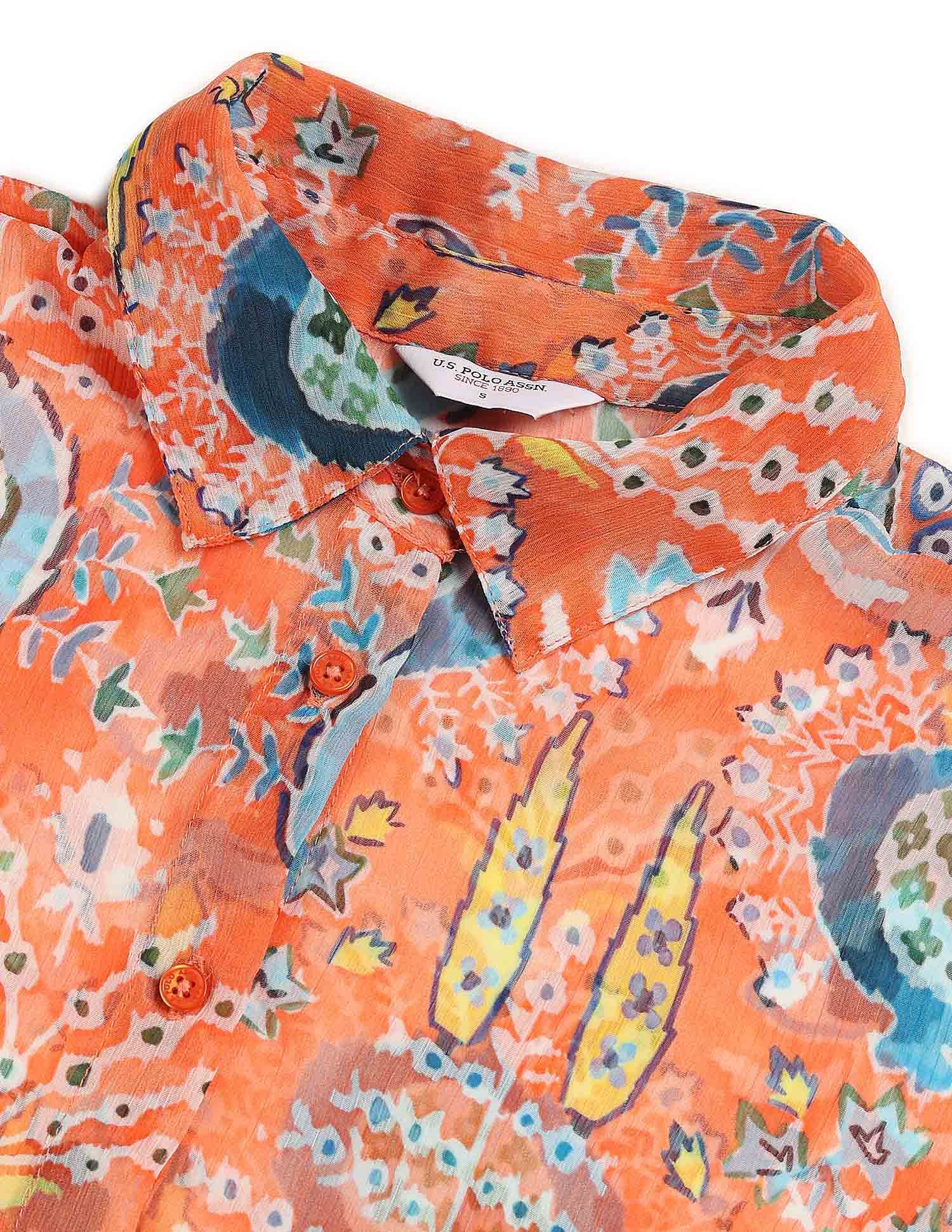 Relaxed Fit Chiffon Sheer Shirt Multi-colour - U.S. POLO ASSN. | Large