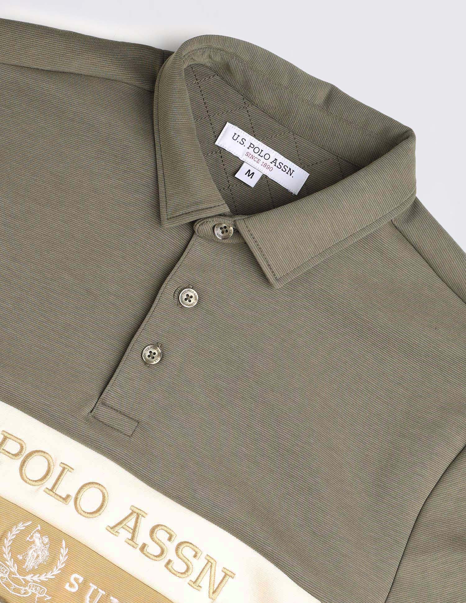 Brand Embroidered Regular Fit Sweatshirt Light Olive - U.S. POLO ASSN. | Large