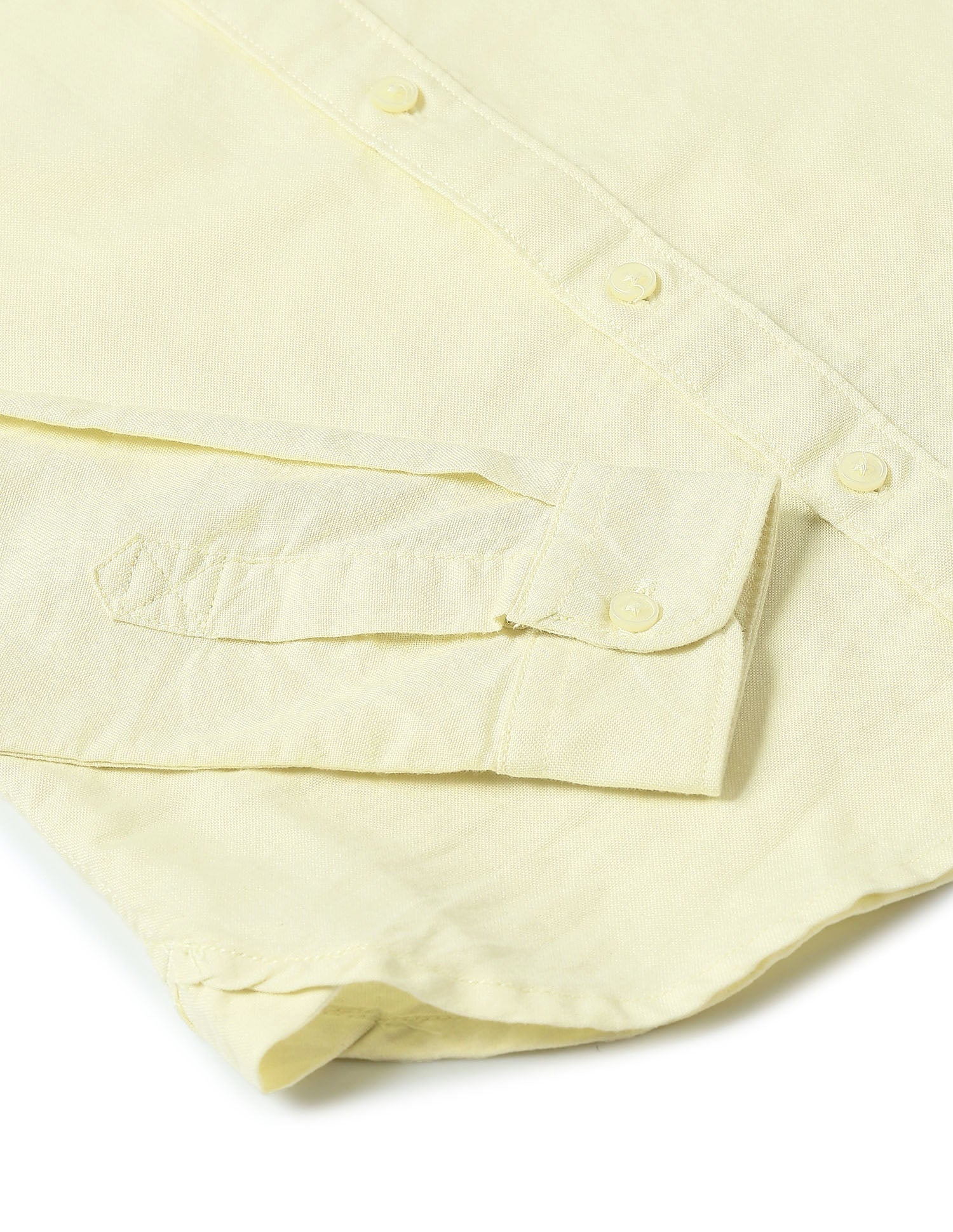 Oxford Solid Regular Fit Shirt Light Yellow - U.S. Polo Assn. India | Large
