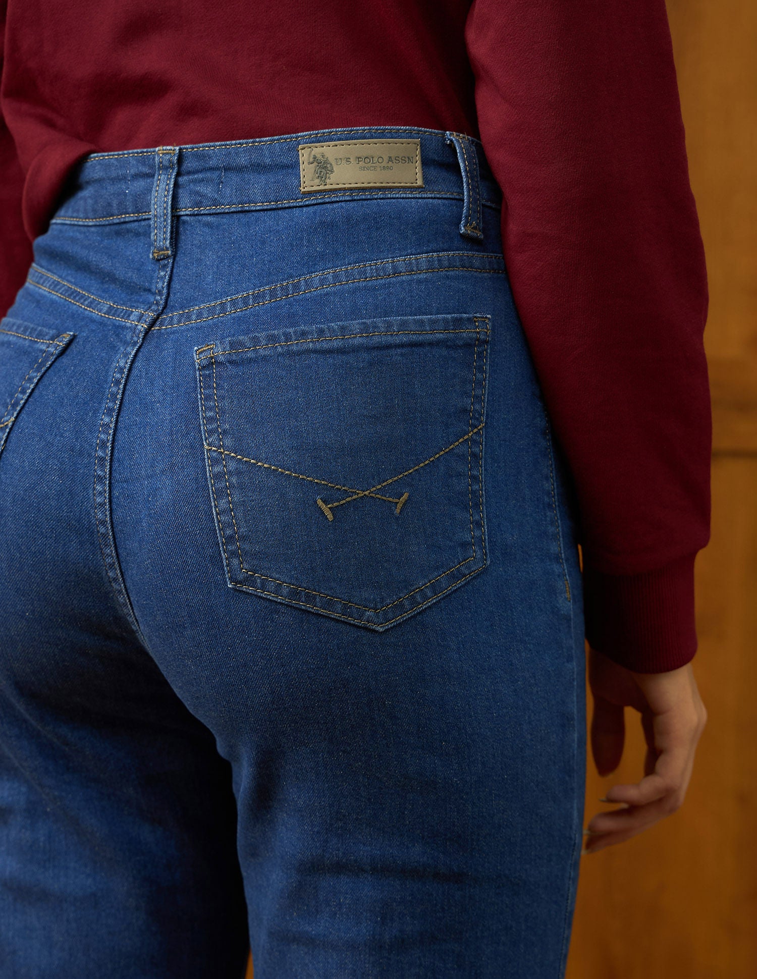 Ultra-high Rise Bootcut Jeans Dark Blue - U.S. POLO ASSN. | Large