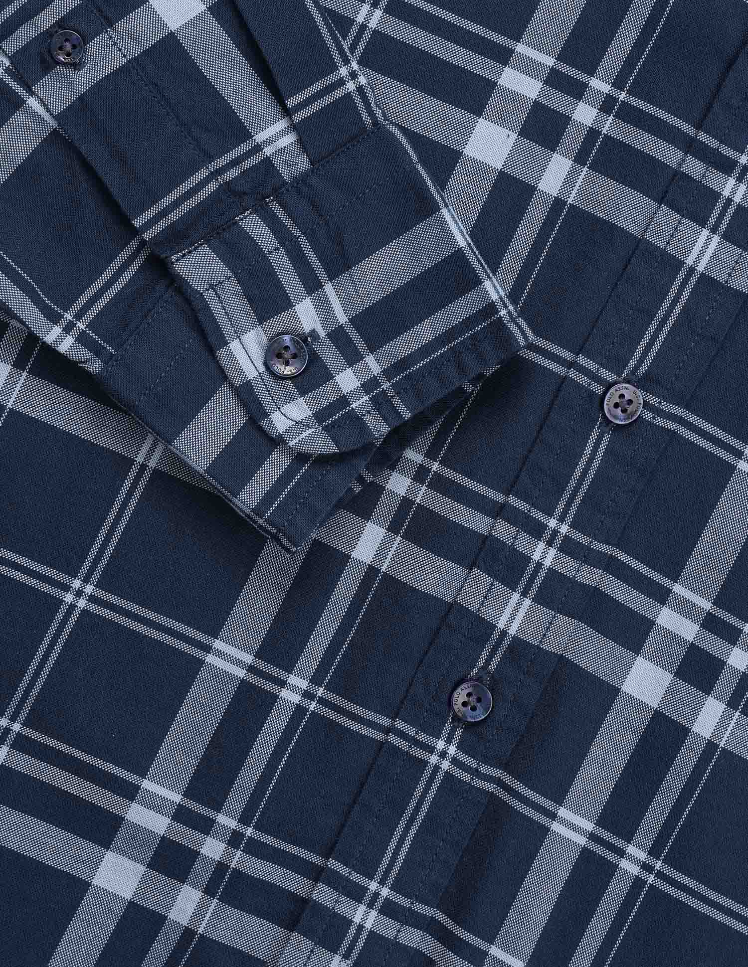 Grid Tattersall Checked Tailored Fit Shirt Navy - U.S. POLO ASSN. | Large
