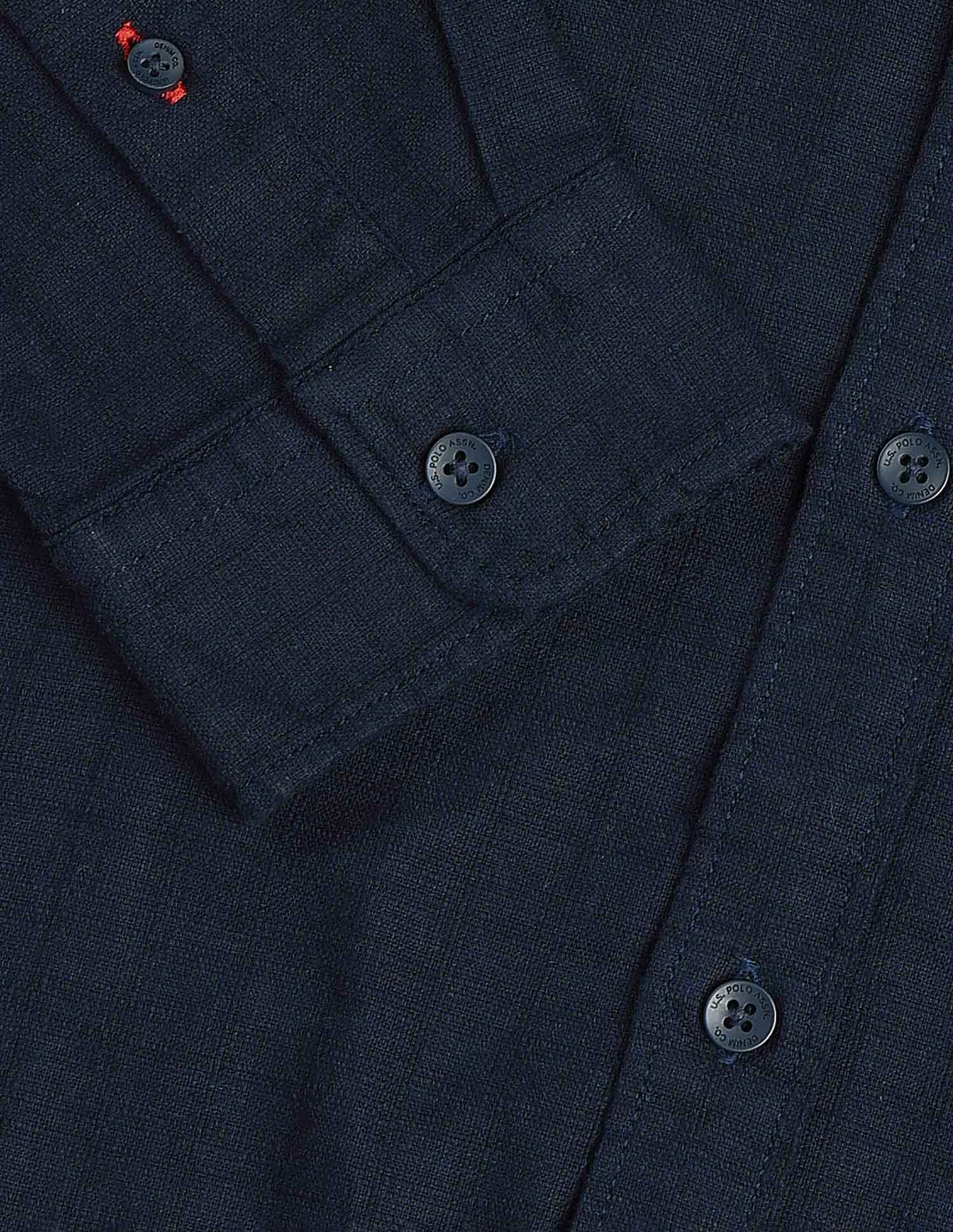 Pure Cotton Textured Shirt Navy - U.S. Polo Assn. India | Large
