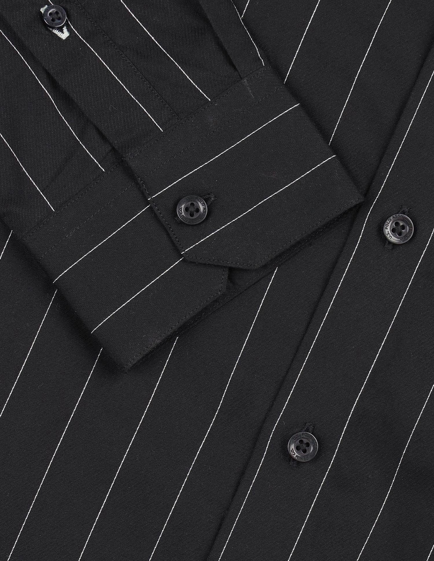 Vertical Striped Slim Fit Shirt Black - U.S. POLO ASSN. | Large