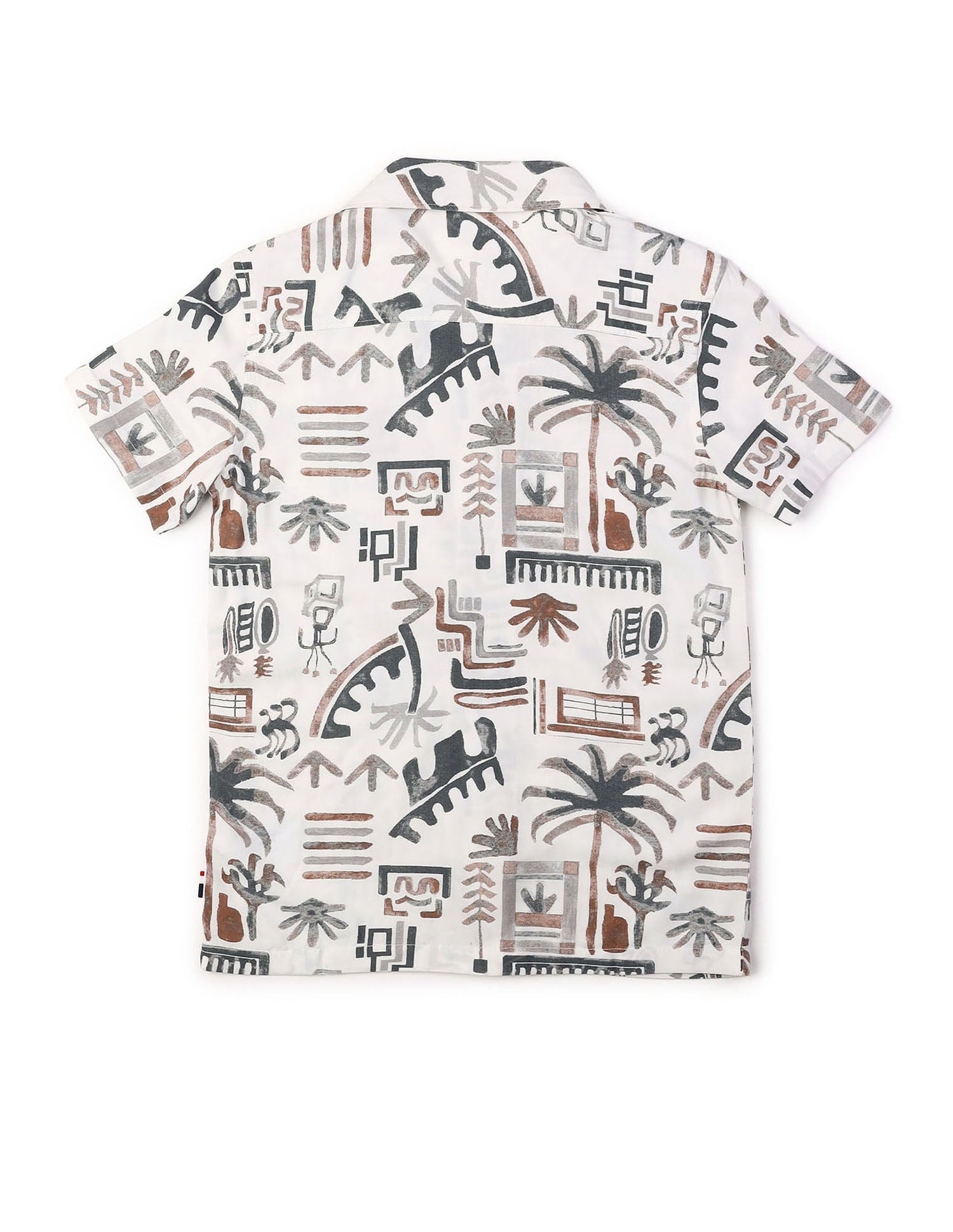 Boys Twill All Over Printed Shirt Off White - U.S. POLO ASSN. | Large
