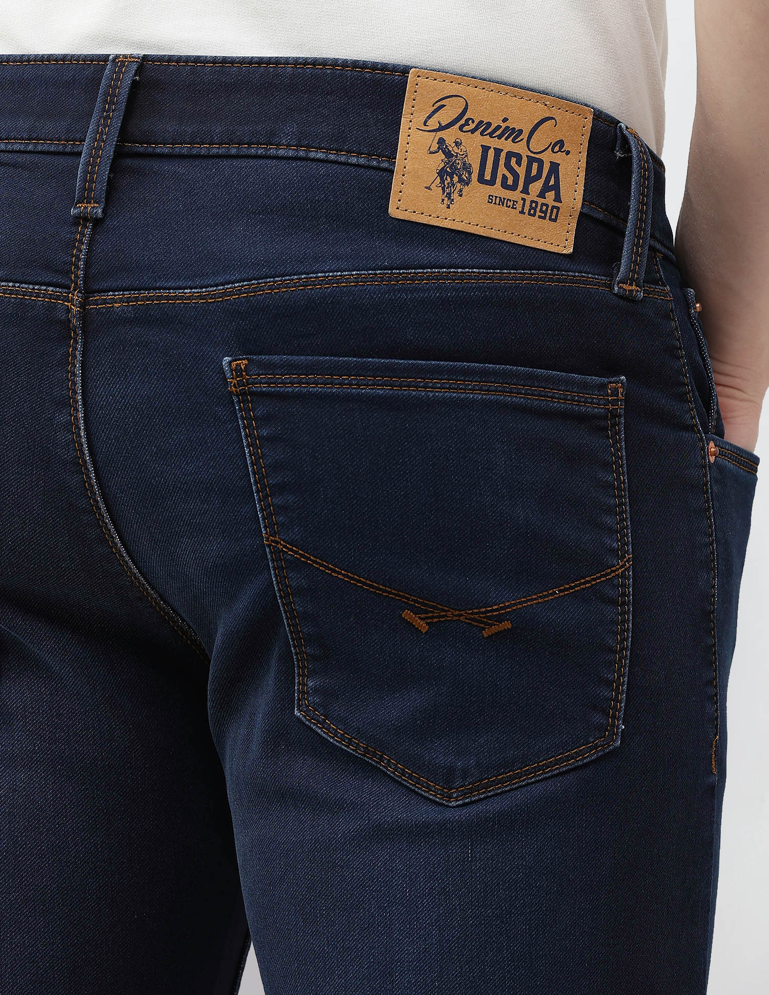 Brandon Slim Tapered Fit Blue Jeans Dark Blue - U.S. Polo Assn. India | Large