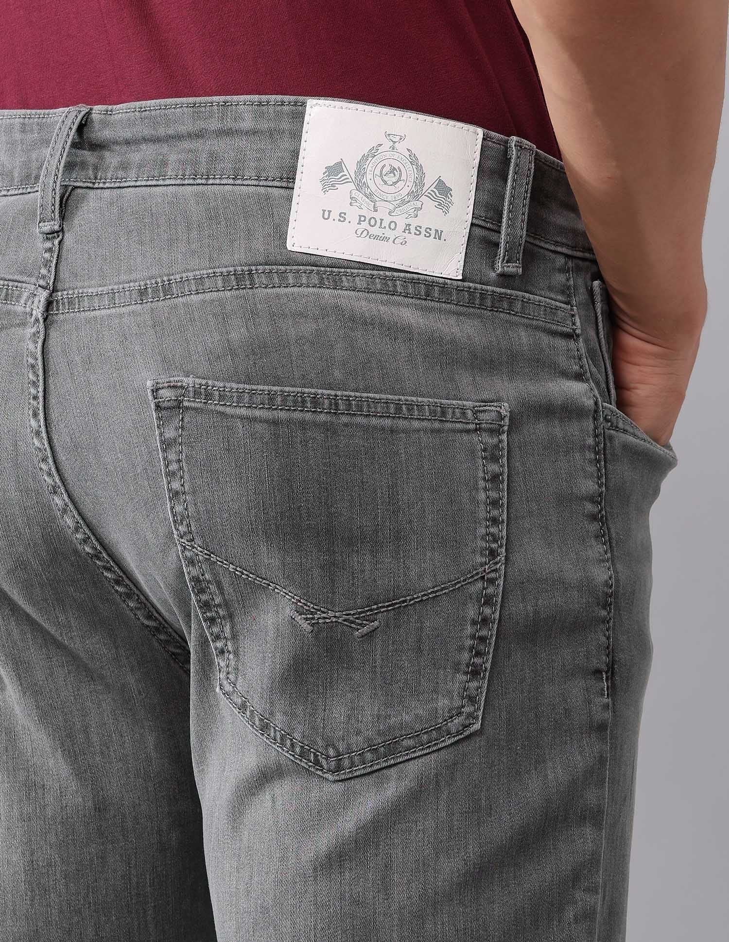 Cole Comfort Cropped Fit Grey Jeans Grey - U.S. POLO ASSN. | Large