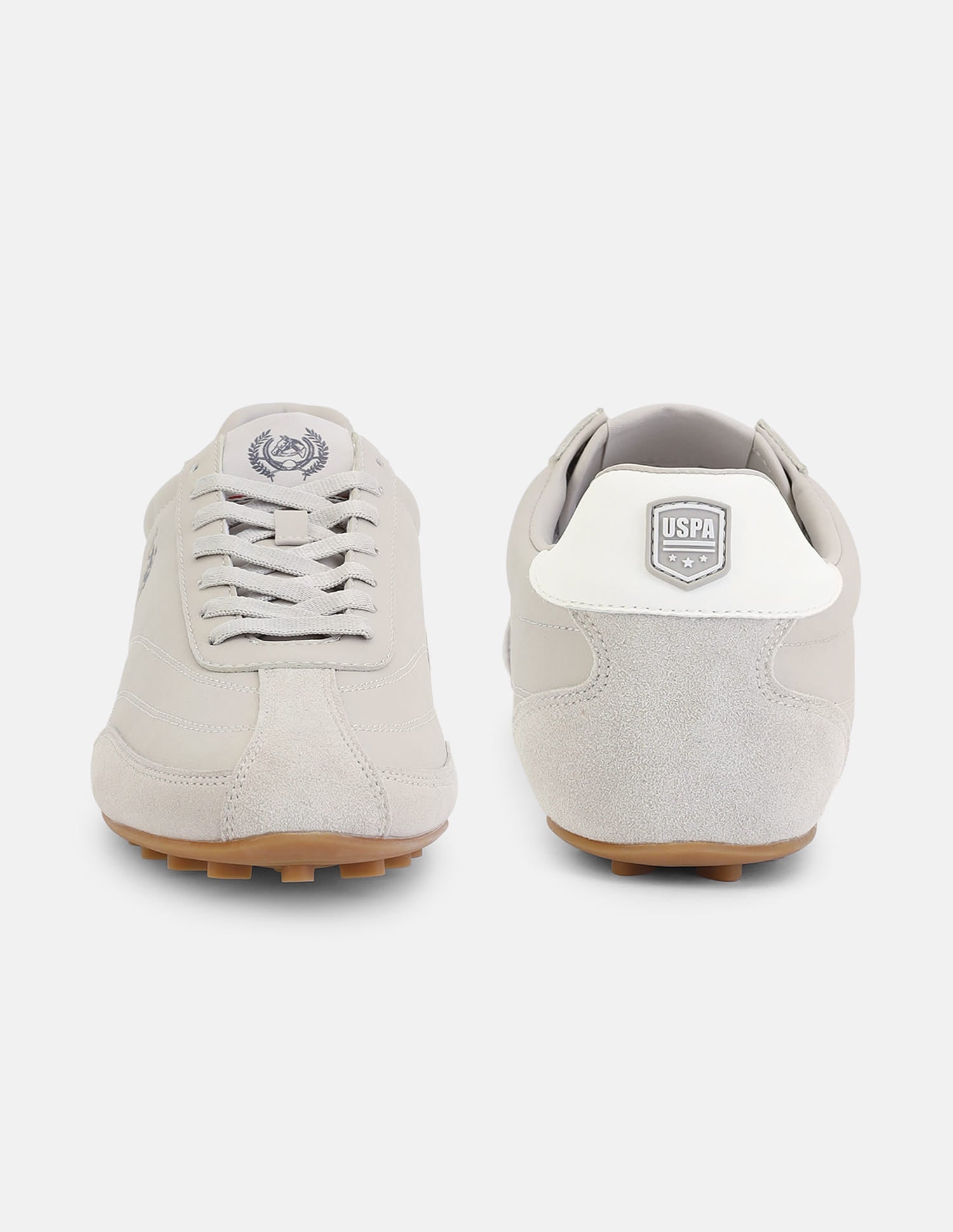 Round Toe Suede Turf Sneakers Light Beige - U.S. Polo Assn. India | Large