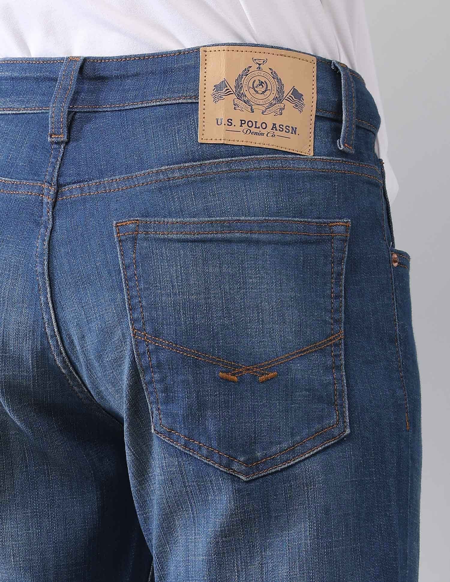 Brandon Slim Tapered Fit Blue Jeans Blue - U.S. POLO ASSN. | Large