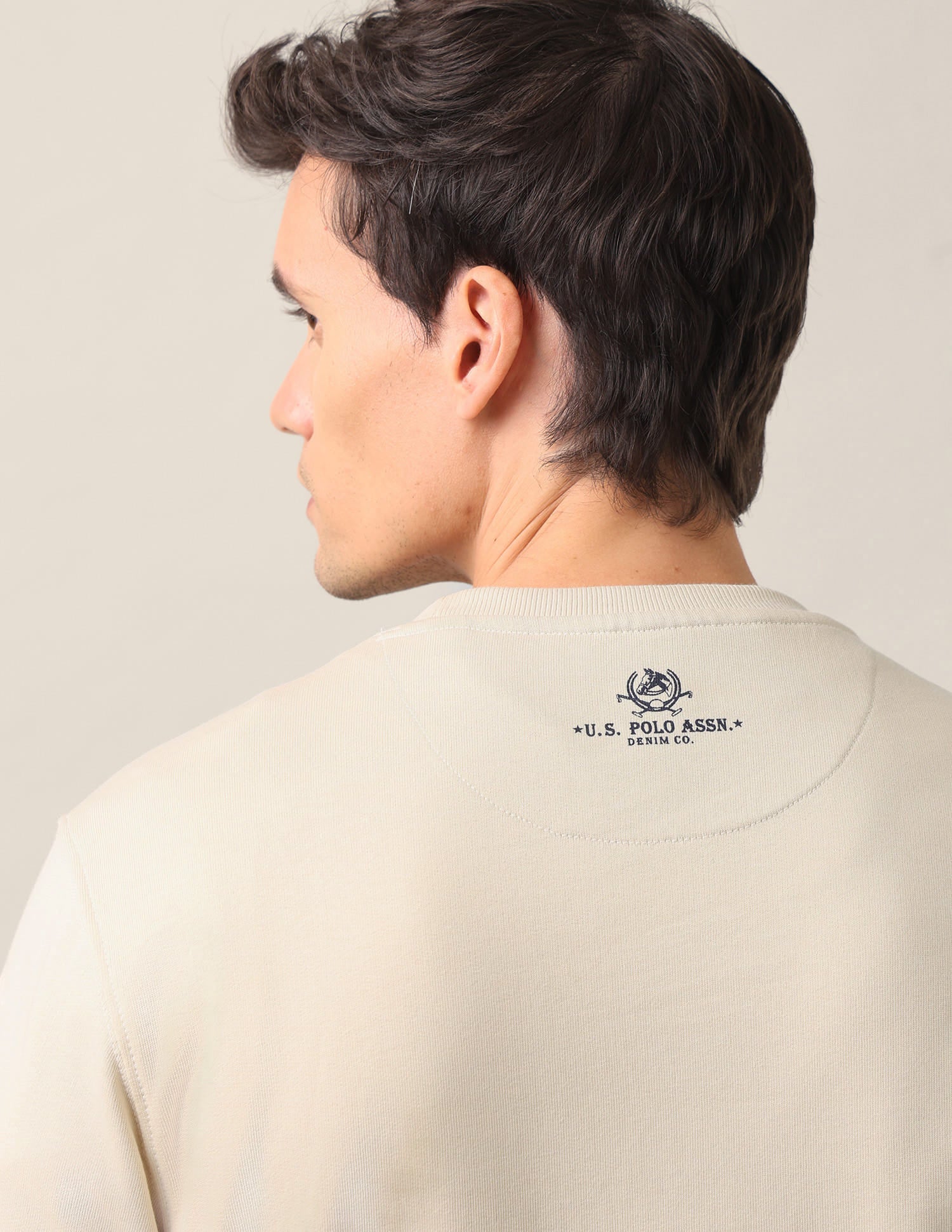 Collegiate Terry Sweatshirt Beige - U.S. Polo Assn. India | Large
