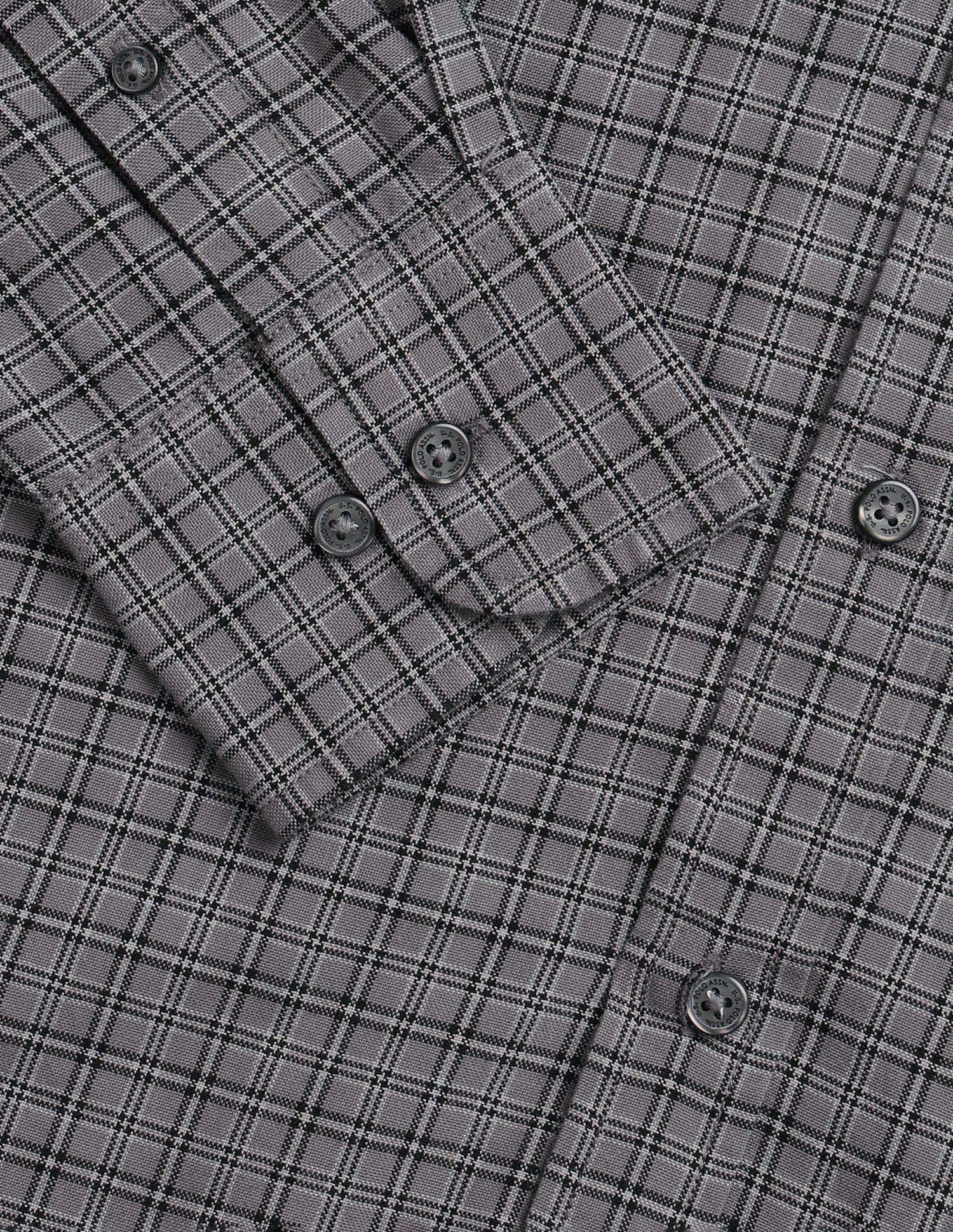 Plaid Checked Tailored Fit Shirt Grey - U.S. Polo Assn. India | Large