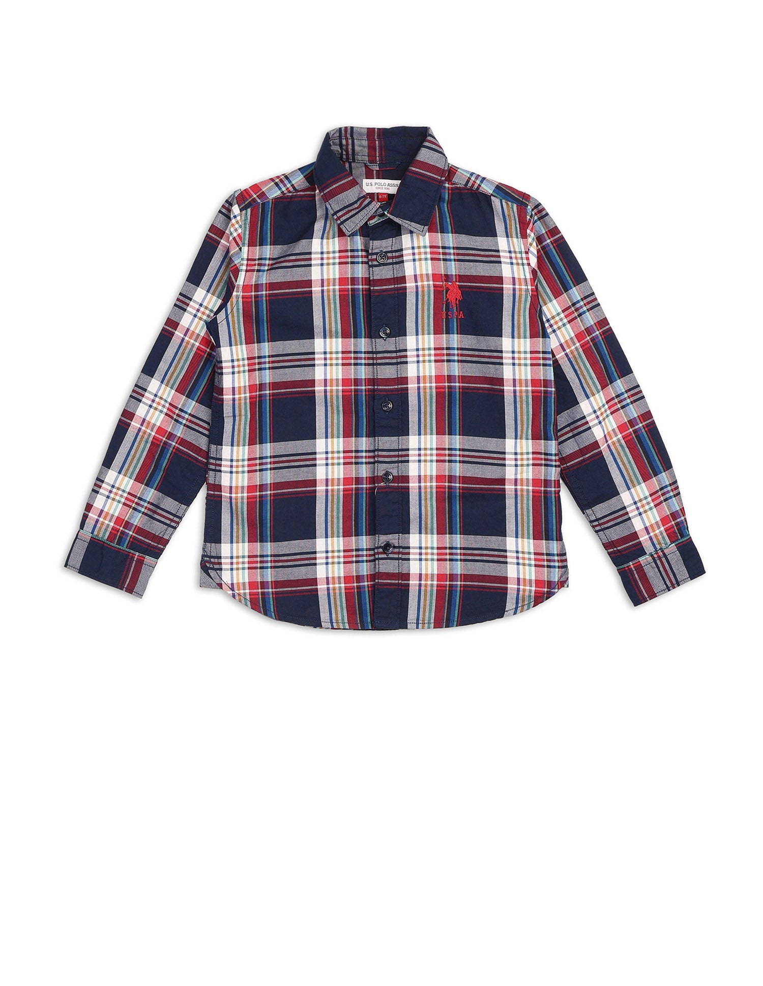 Boys All Over Printed Pure Cotton Shirt Navy - U.S. POLO ASSN. | Large