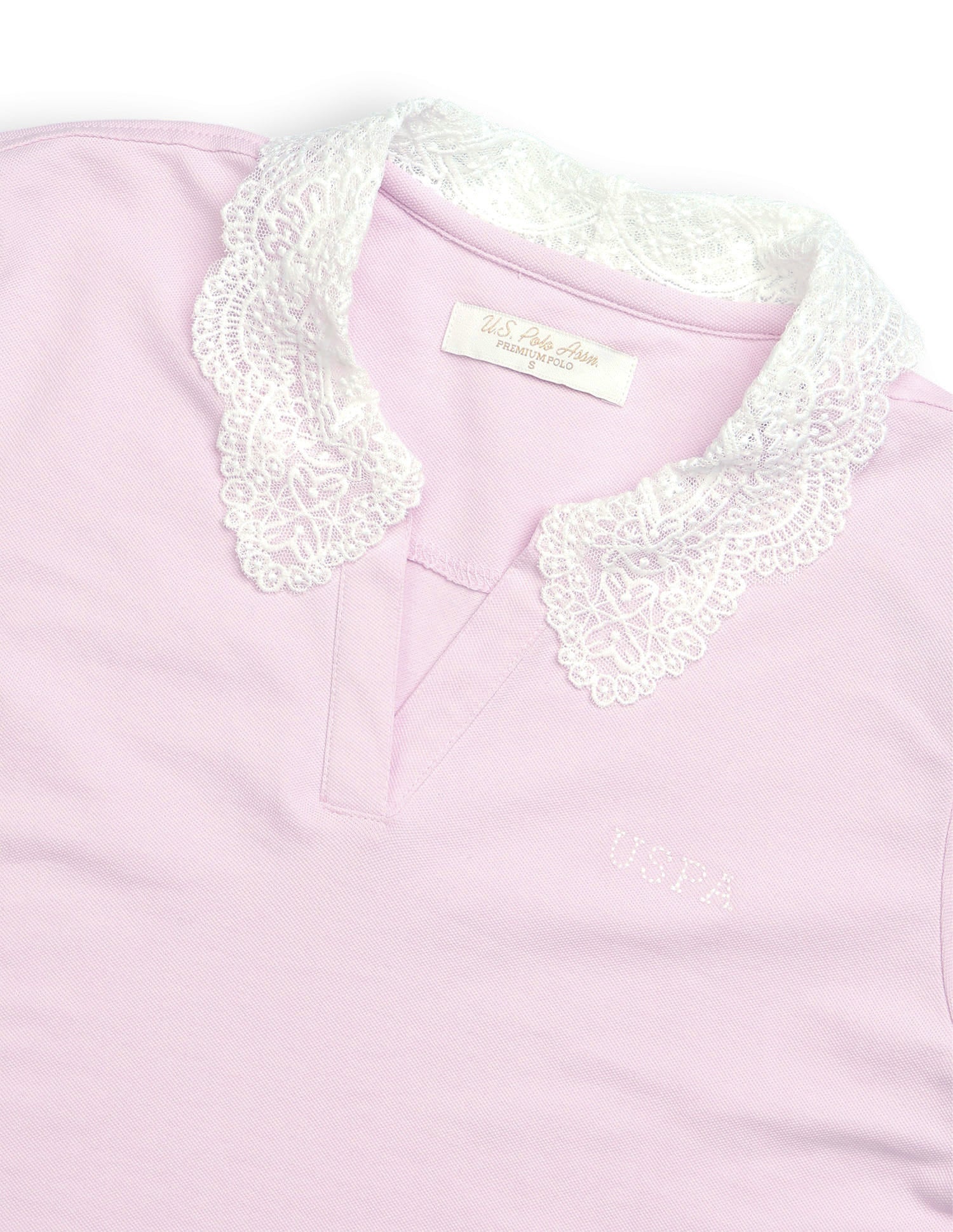 Solid Lace Collar Polo Shirt Purple - U.S. Polo Assn. India | Large