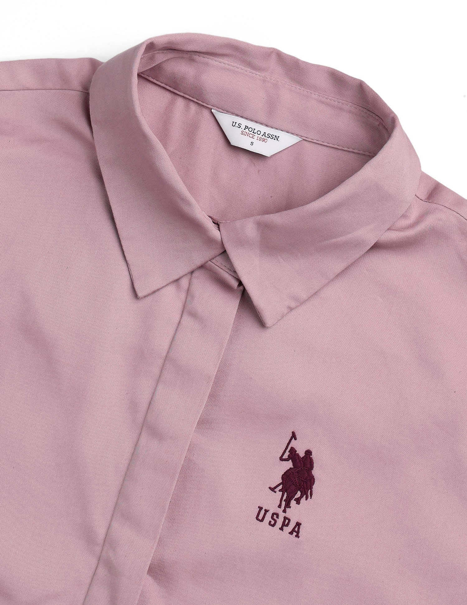 Regular Fit Satin Shirt Light Pink - U.S. POLO ASSN. | Large