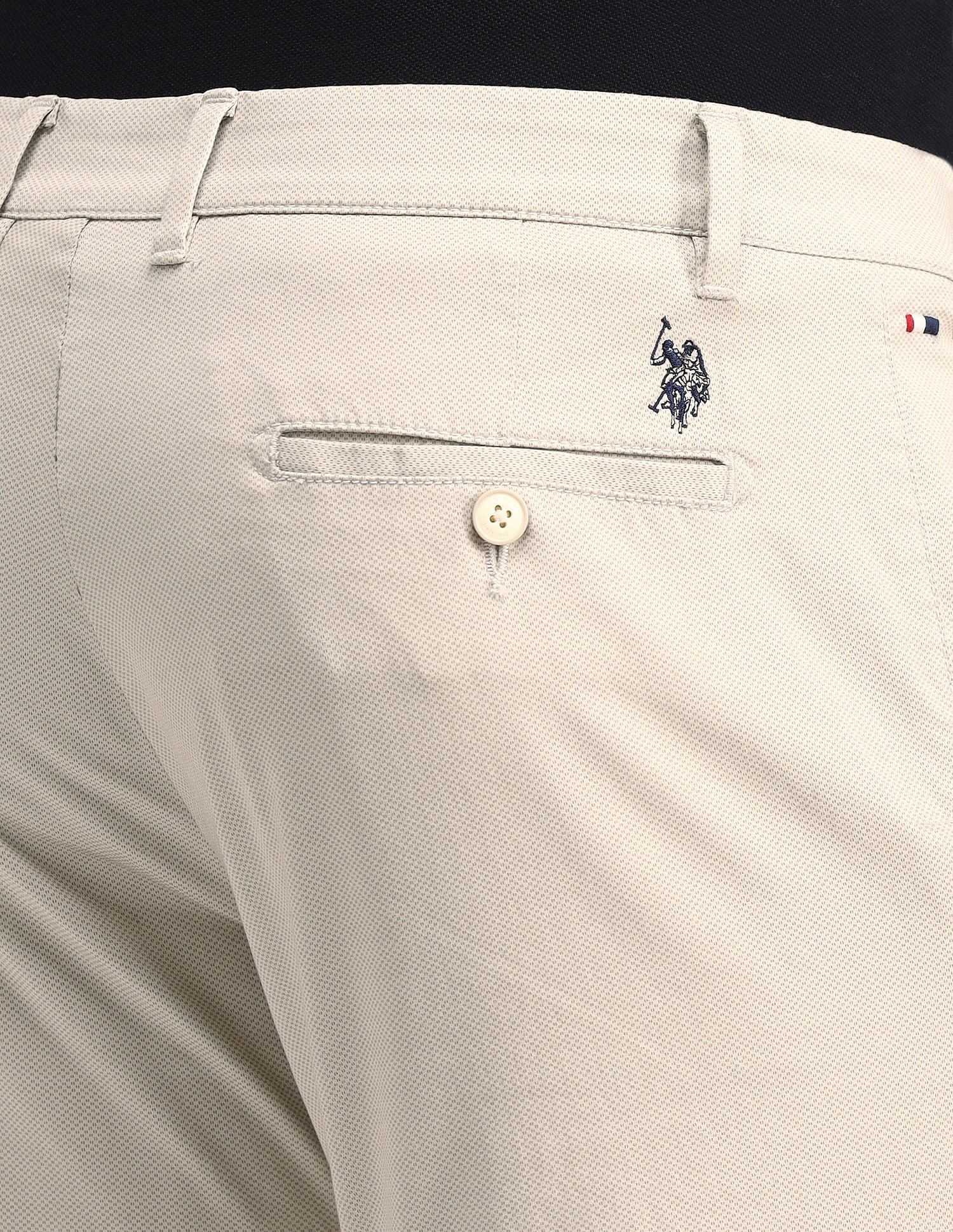Mid Rise Slim Fit Trousers Beige - U.S. POLO ASSN. | Large