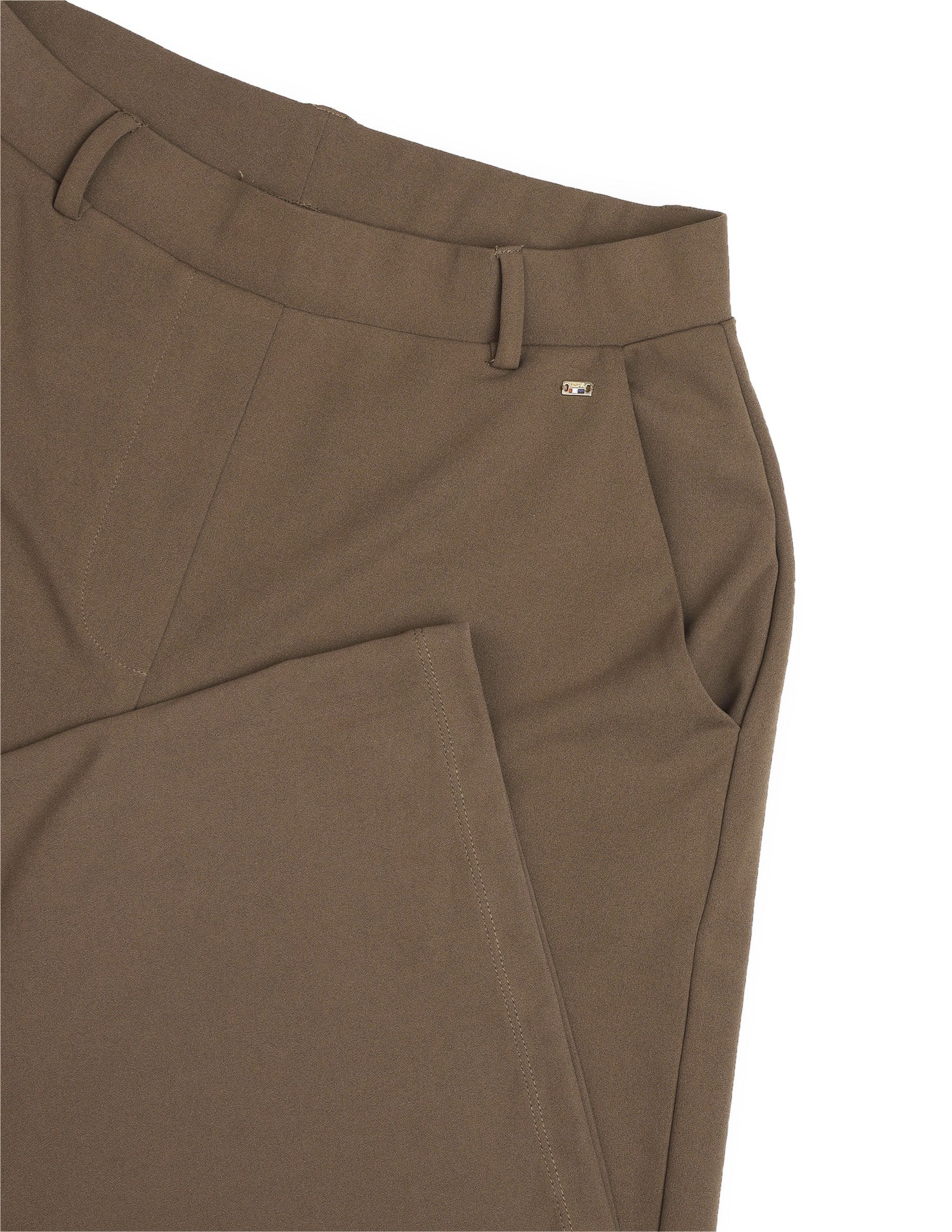 Wide Leg Fit High Rise Trousers Light Brown - U.S. Polo Assn. India | Large