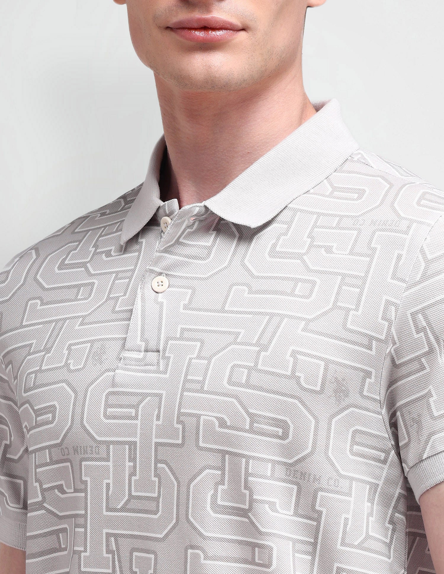 Muscle Fit Typography Polo Shirt Light-Grey - U.S. Polo Assn. India | Large