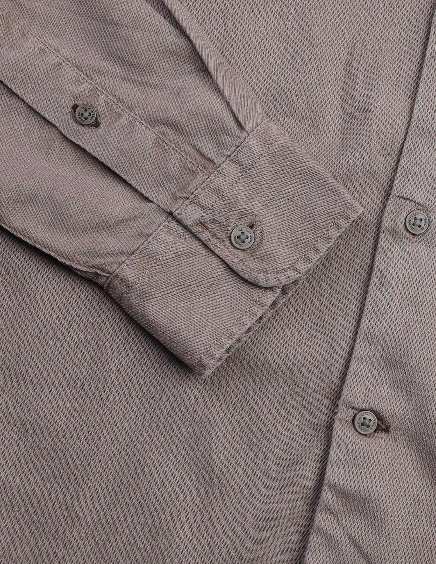 Solid Regular Fit Shirt Grey - U.S. Polo Assn. India | Large