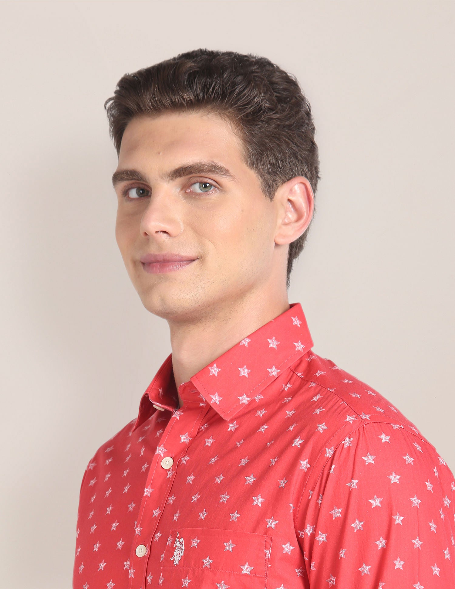 Printed Tailored Fit Shirt Red - U.S. Polo Assn. India | Large