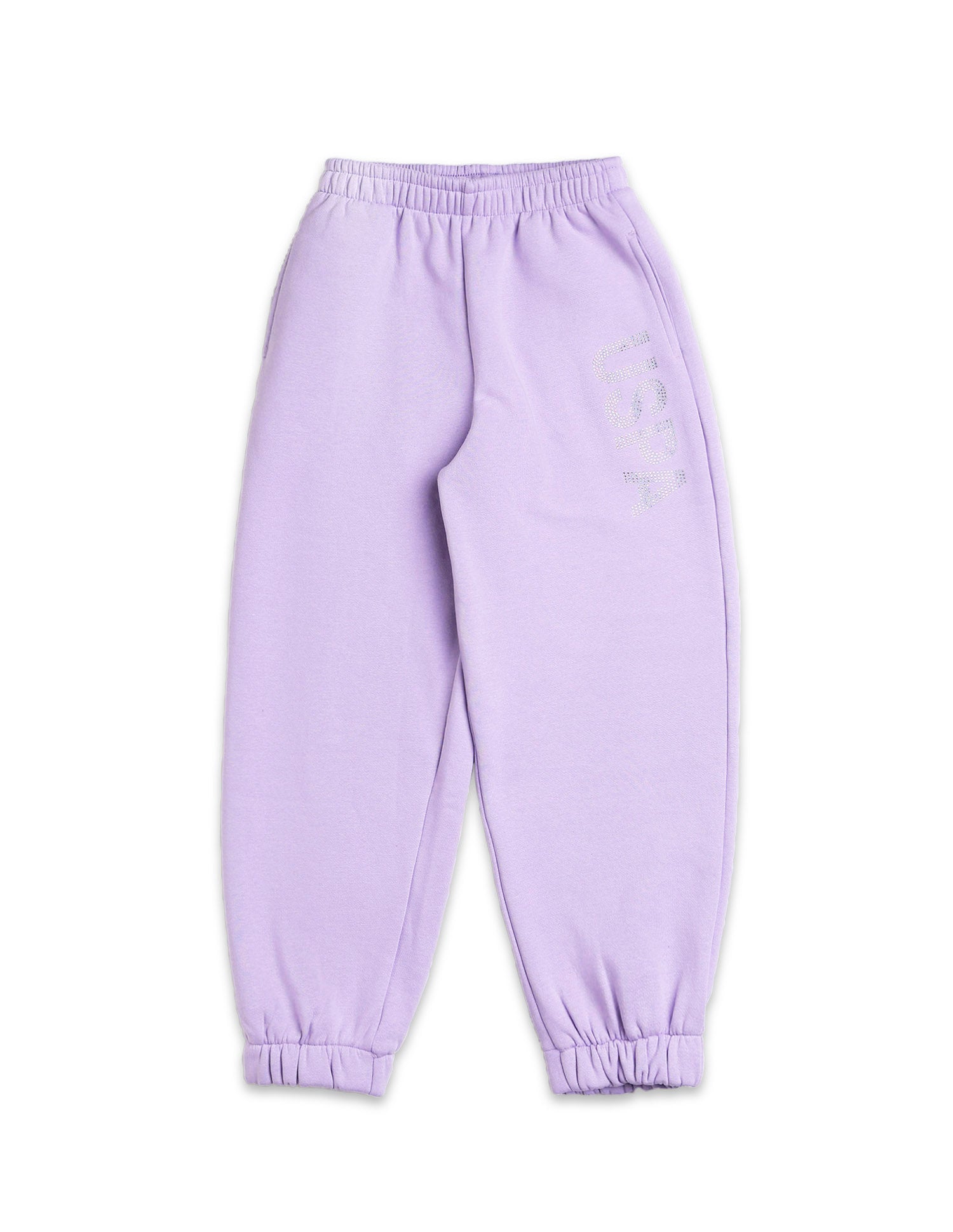 Girls Solid Regular Fit Joggers Light Purple - U.S. POLO ASSN. | Large