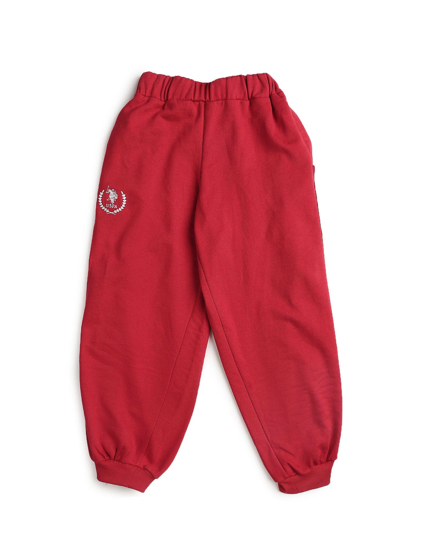 Girls Heart Patterned Knit Mid Rise Joggers Red - U.S. POLO ASSN. | Large
