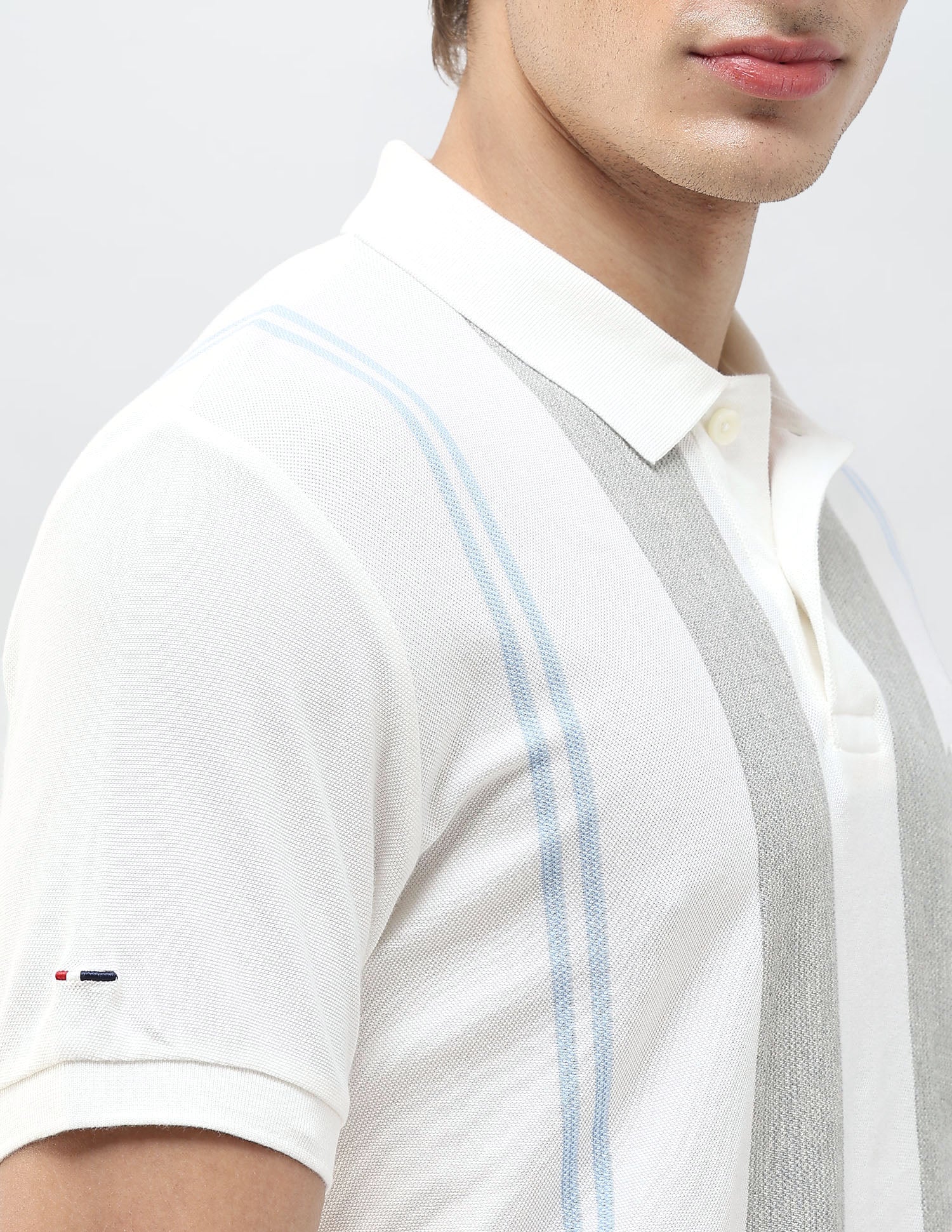 Vertical Striped Muscle Fit Polo Shirt White - U.S. Polo Assn. India | Large