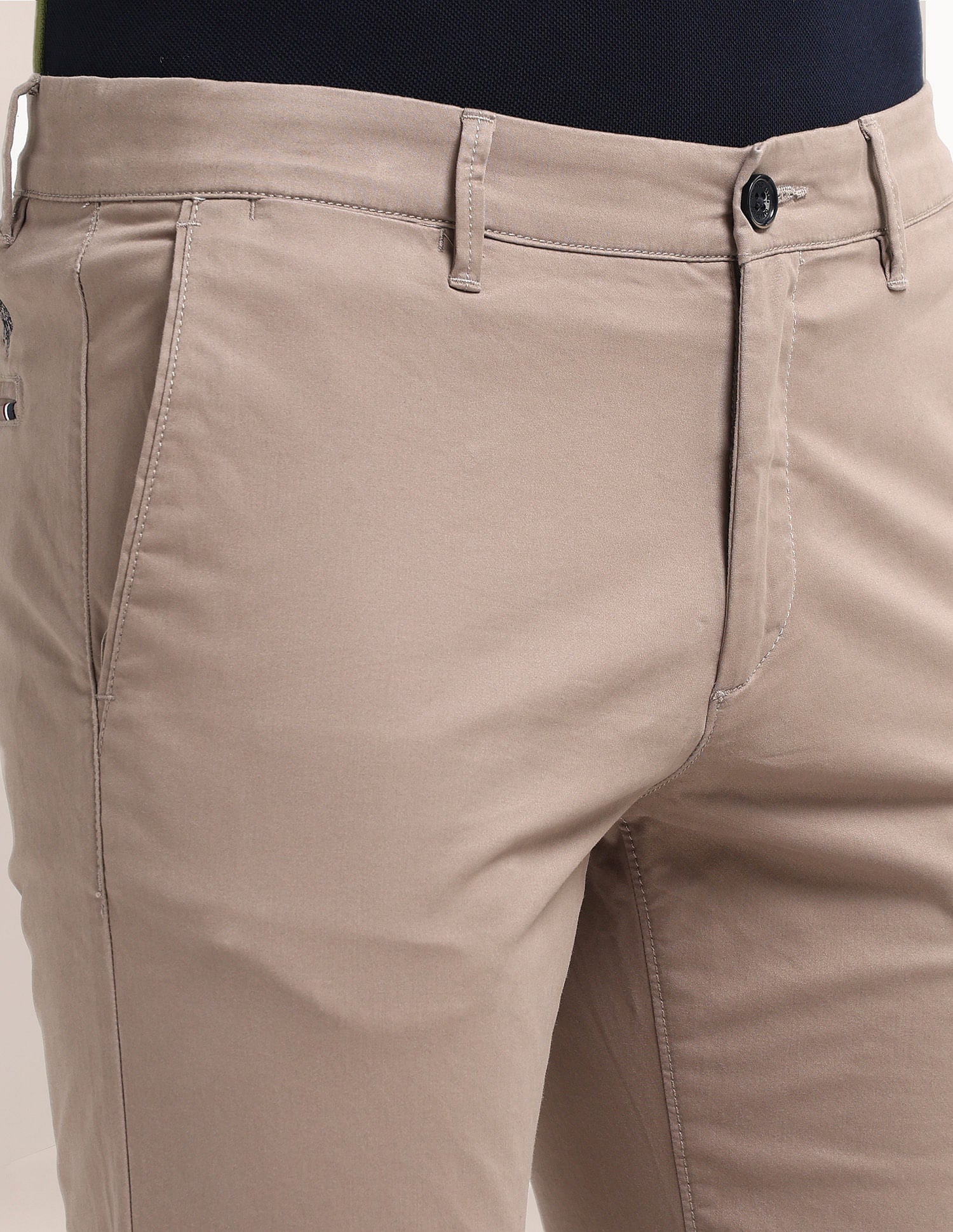 Denver Slim Fit Solid Trousers Grey - U.S. POLO ASSN. | Large