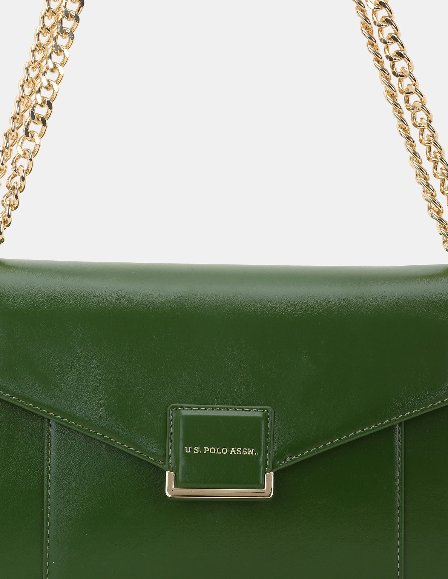 Women Bliss Sling Bag with Solid Structured Design Green - U.S. POLO ASSN. | Large