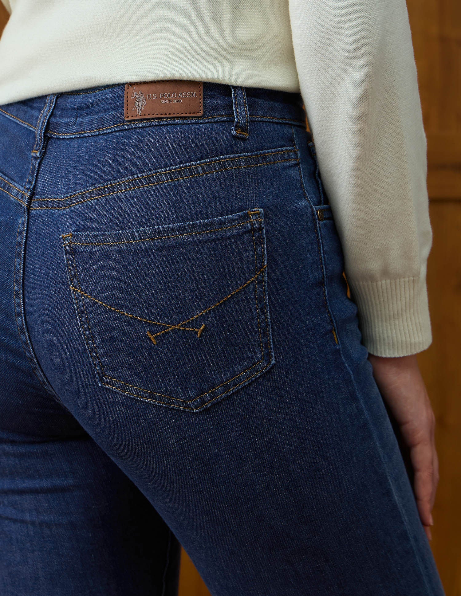 High Rise Skinny Bootcut Fit Jeans Blue - U.S. POLO ASSN. | Large