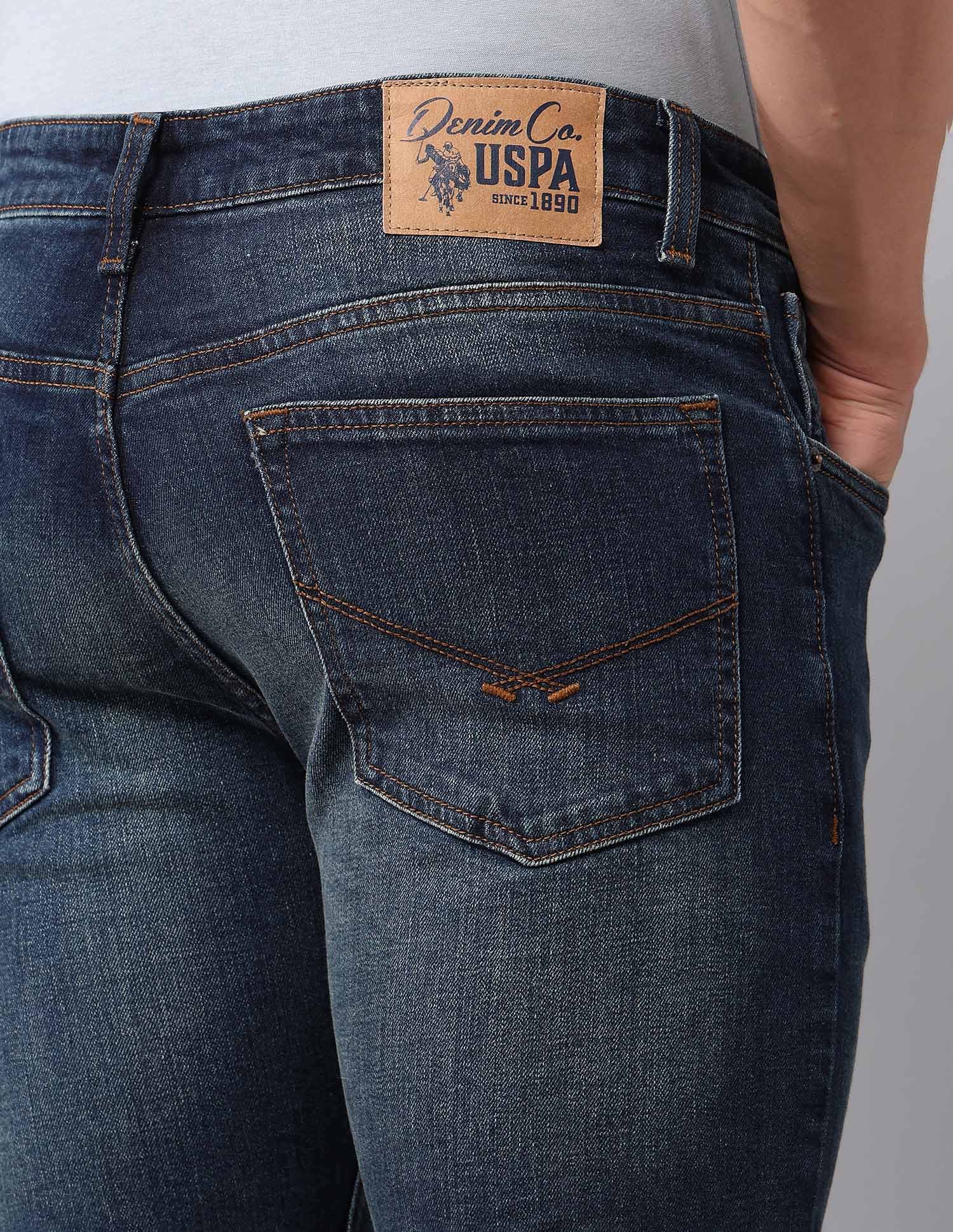 Regallo Skinny Fit Blue Jeans Mid Wash - U.S. Polo Assn. India | Large