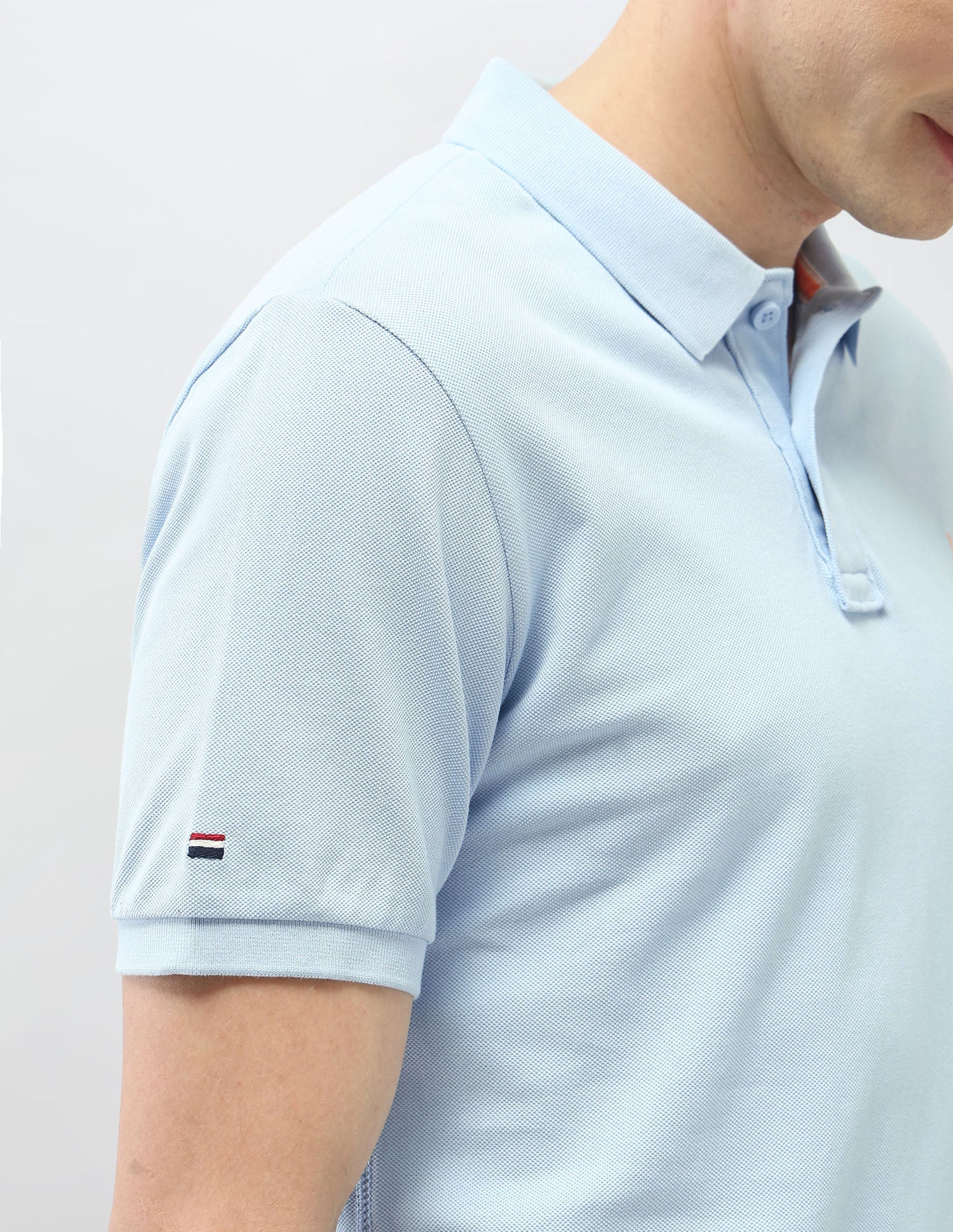 Solid Slim Fit Polo Shirt Light Blue - U.S. Polo Assn. India | Large