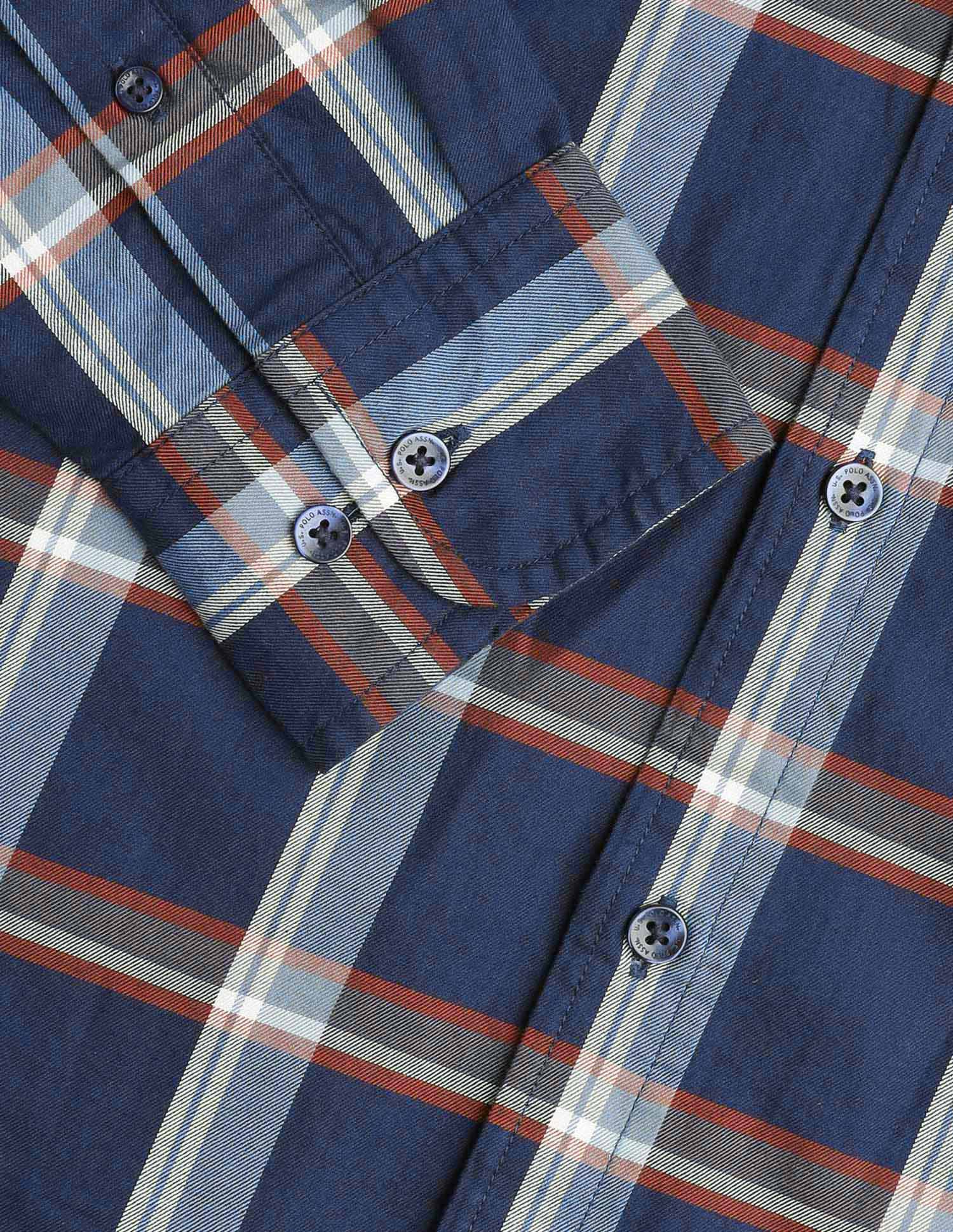 Pure Cotton Tartan Checked Shirt Navy - U.S. Polo Assn. India | Large