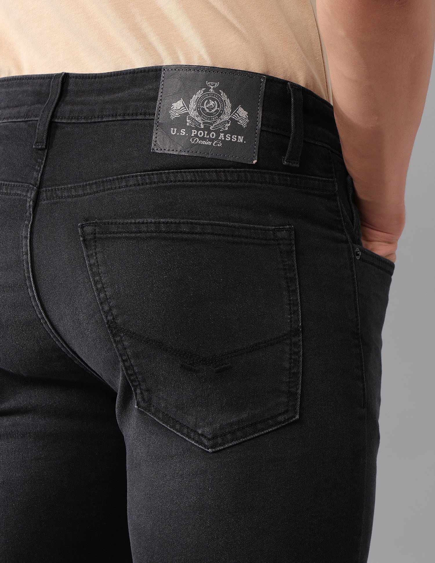 Regallo Skinny Fit Black Jeans Black - U.S. Polo Assn. India | Large