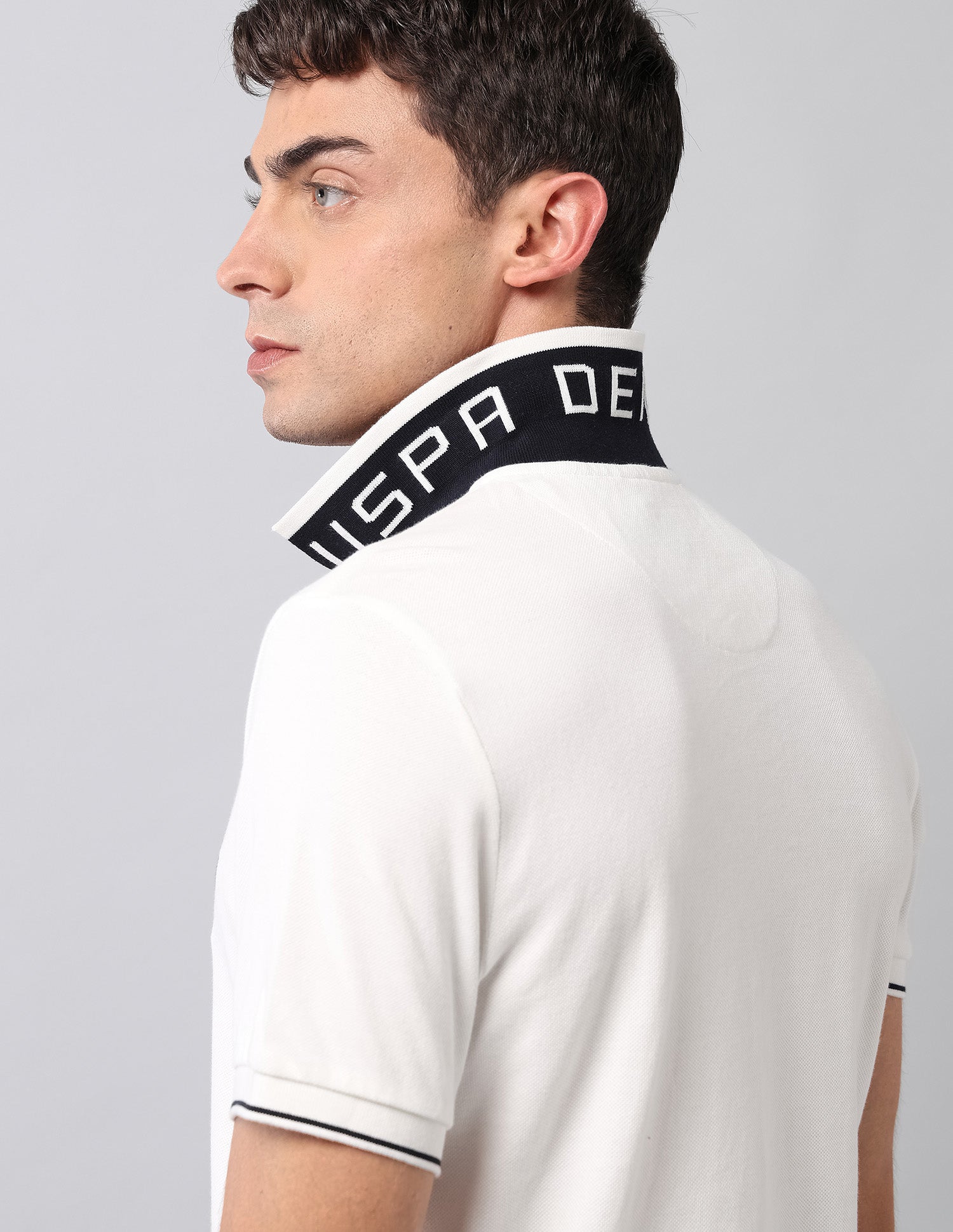 Pure Cotton Solid Polo Shirt Ivory - U.S. Polo Assn. India | Large