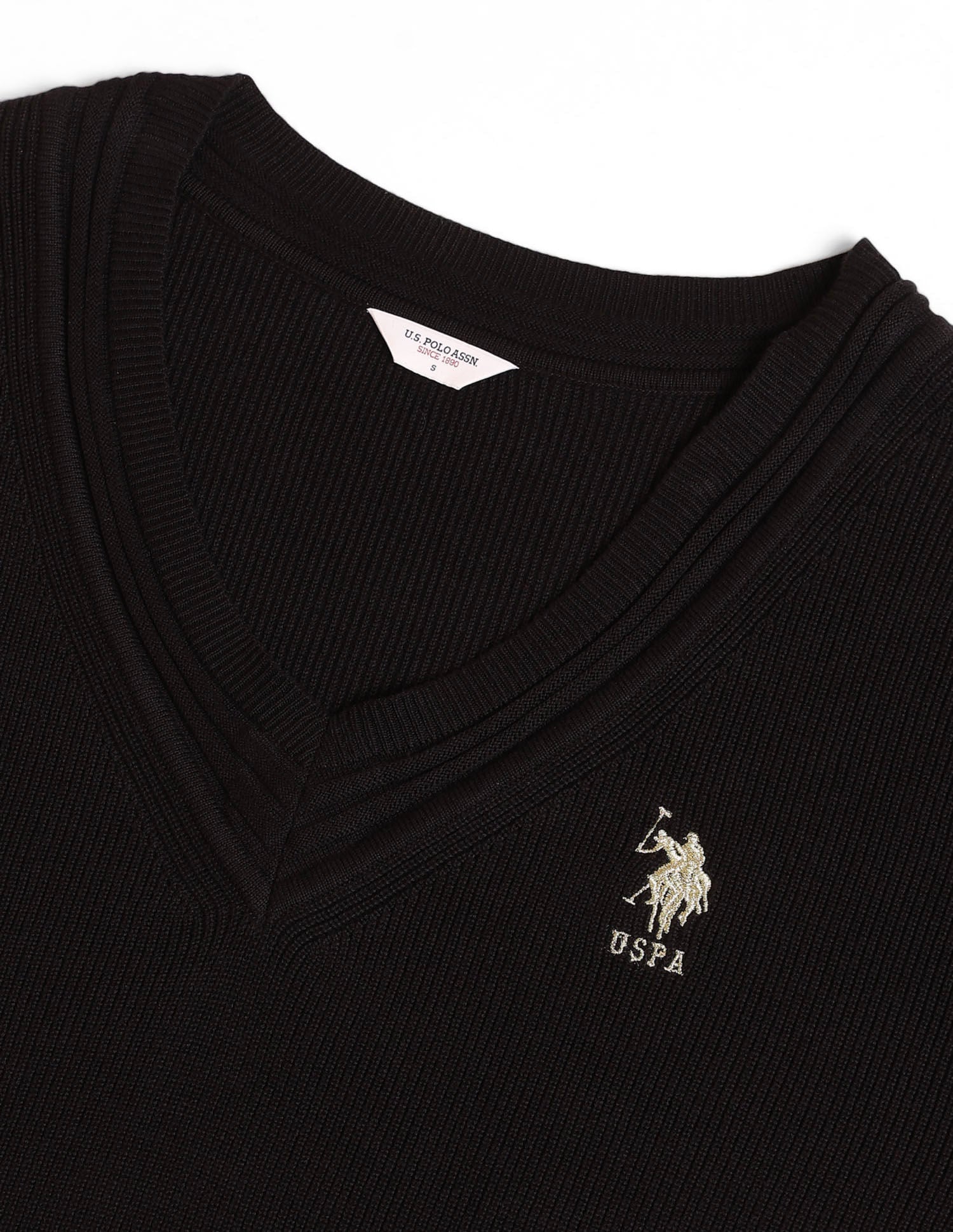 Relaxed Fit Solid Sweater Black - U.S. POLO ASSN. | Large