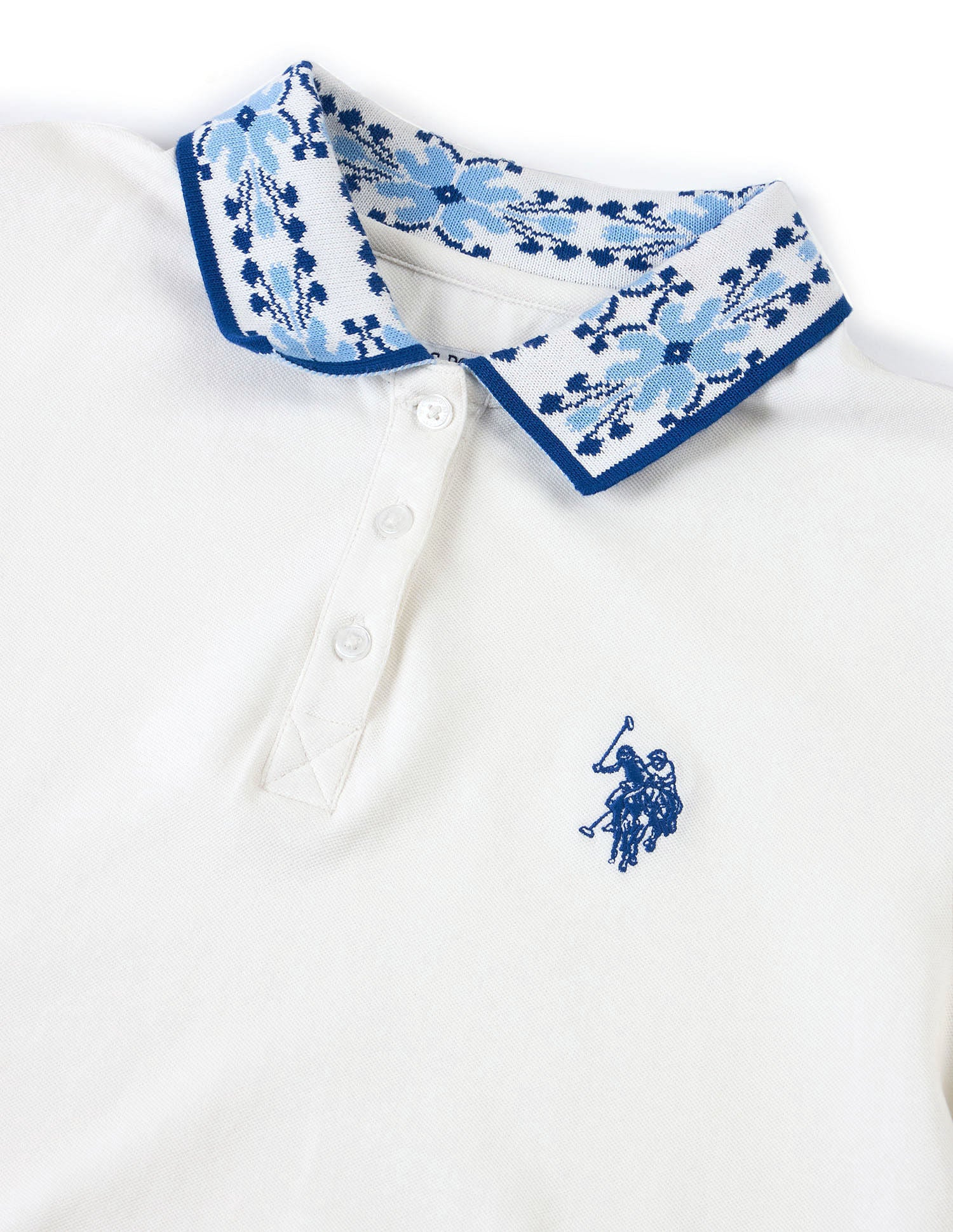 Regular Fit Jacquard Polo Shirt Off White - U.S. POLO ASSN. | Large