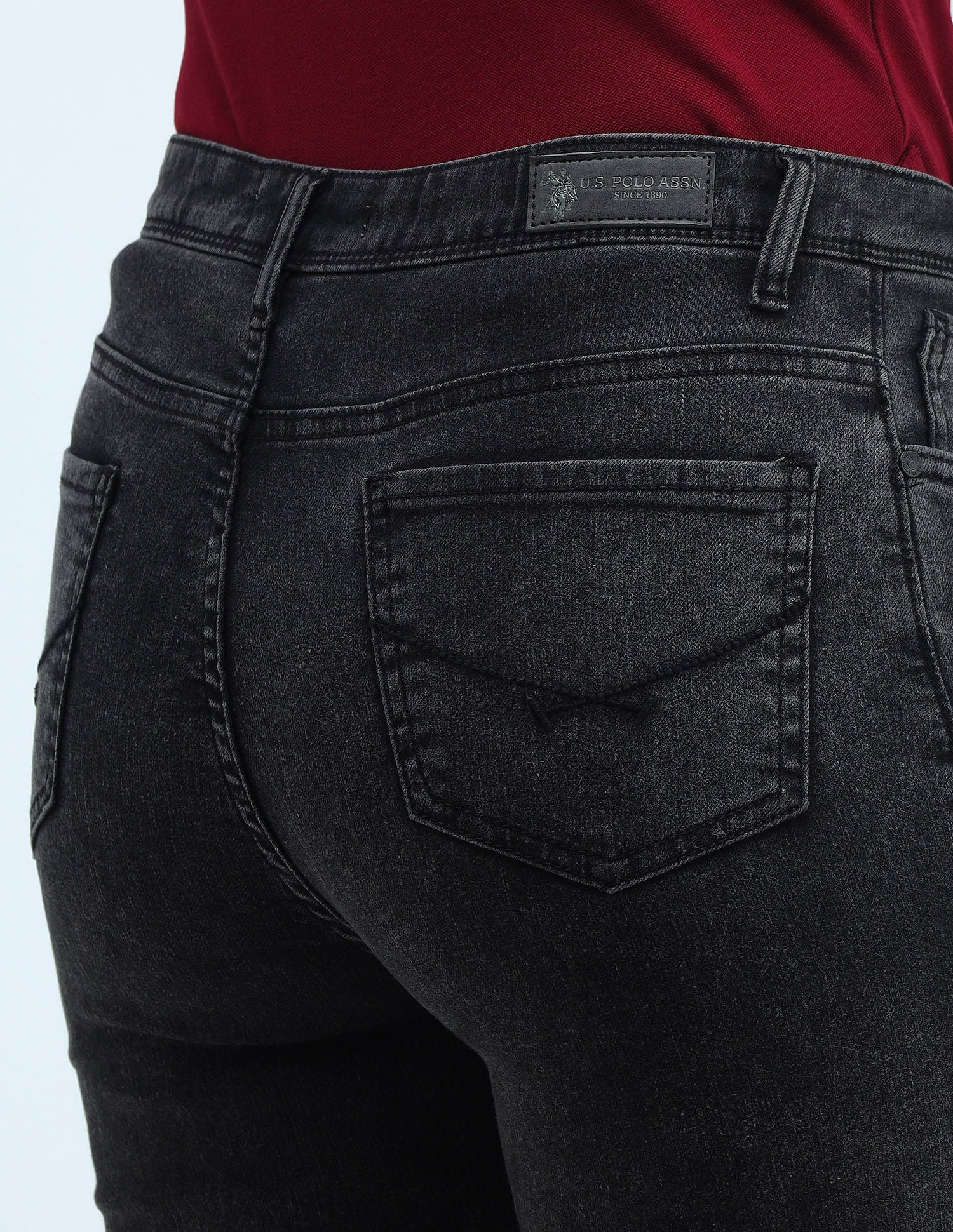 High Rise Flared Fit Jeans Dark Grey - U.S. Polo Assn. India | Large