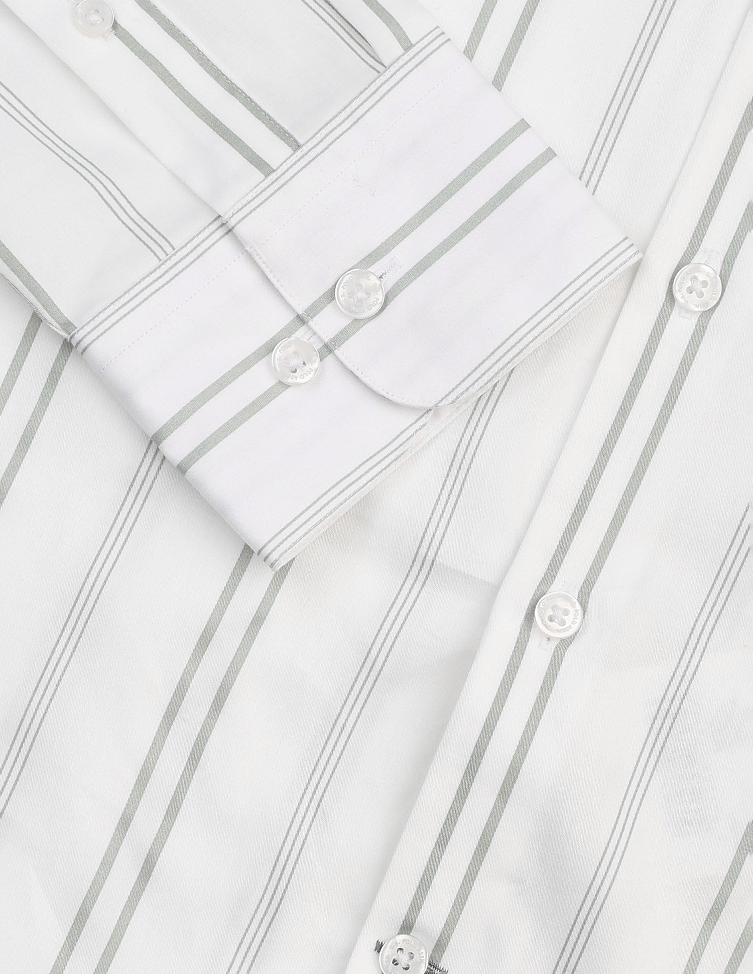 Vertical Striped Pure Cotton Shirt Lightgreen - U.S. POLO ASSN. | Large