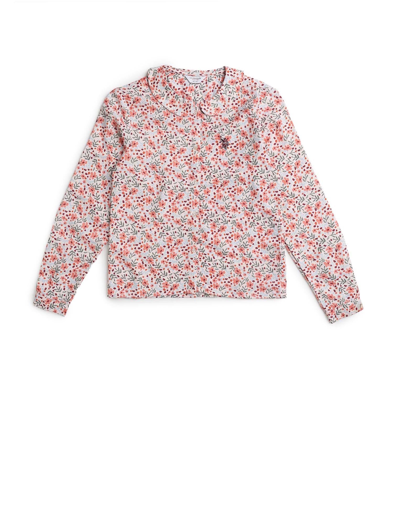 Girls Floral Brand Printed Top Multi6 - U.S. POLO ASSN. | Large