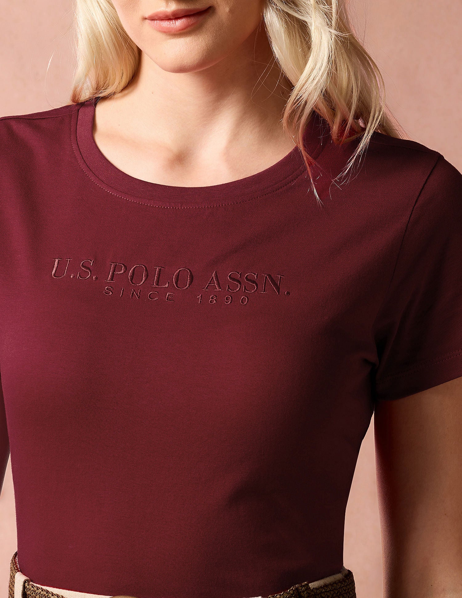 Satin Embroidered Regular T-Shirt Red - U.S. Polo Assn. India | Large